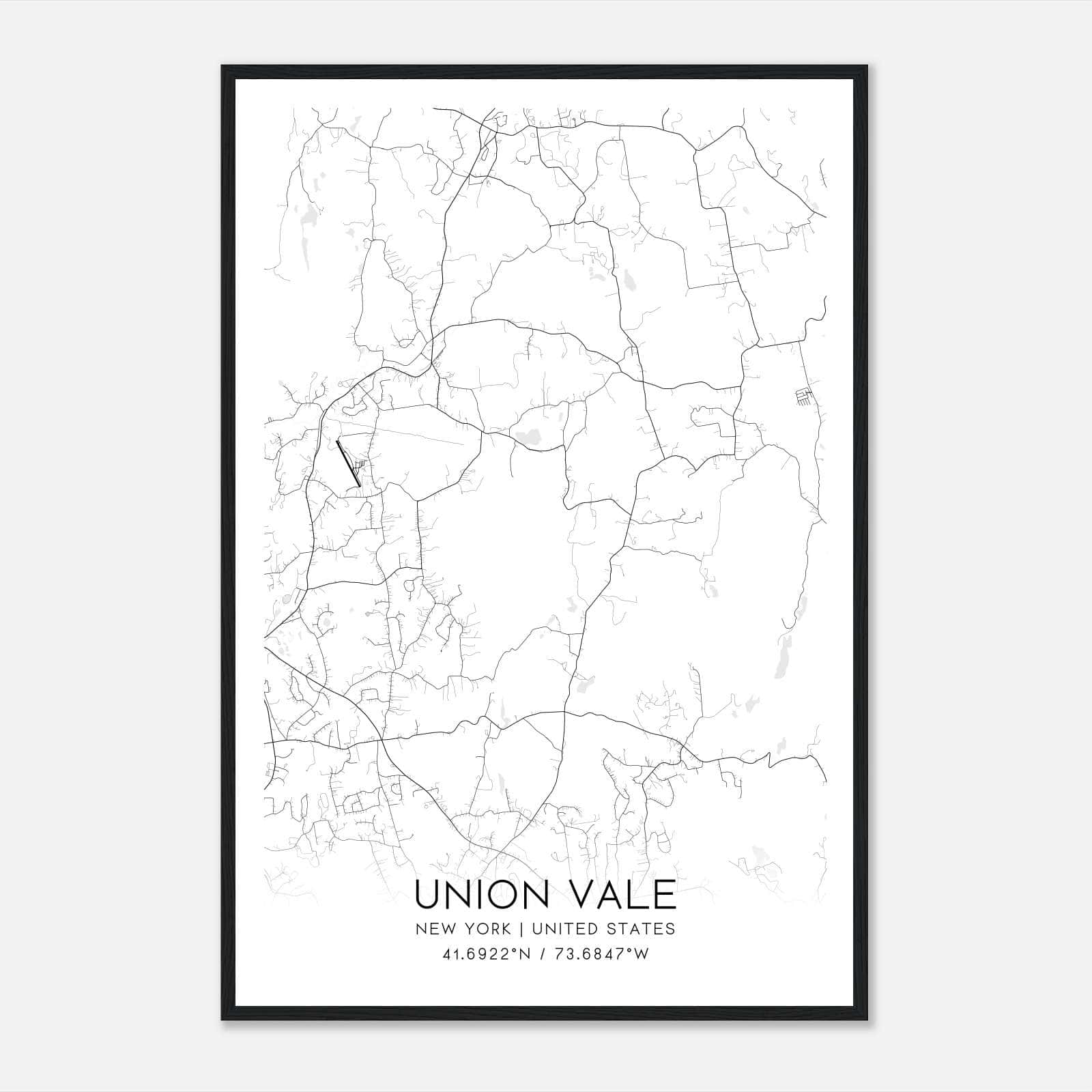 Union Vale New York Map Poster, Modern Home Decor Wall Art Print Union Vale New York Map Poster, Modern Home Decor Wall Art Print