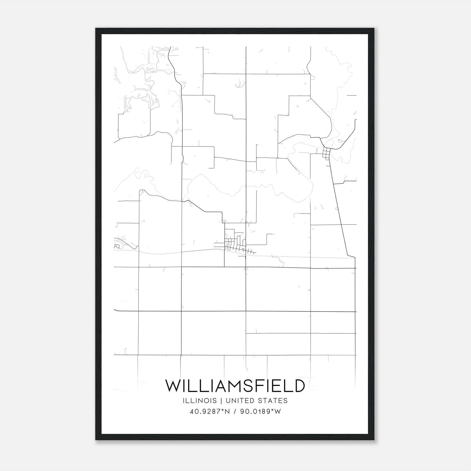 Williamsfield Illinois Map Poster, Modern Home Decor Wall Art Print Williamsfield Illinois Map Poster, Modern Home Decor Wall Art Print