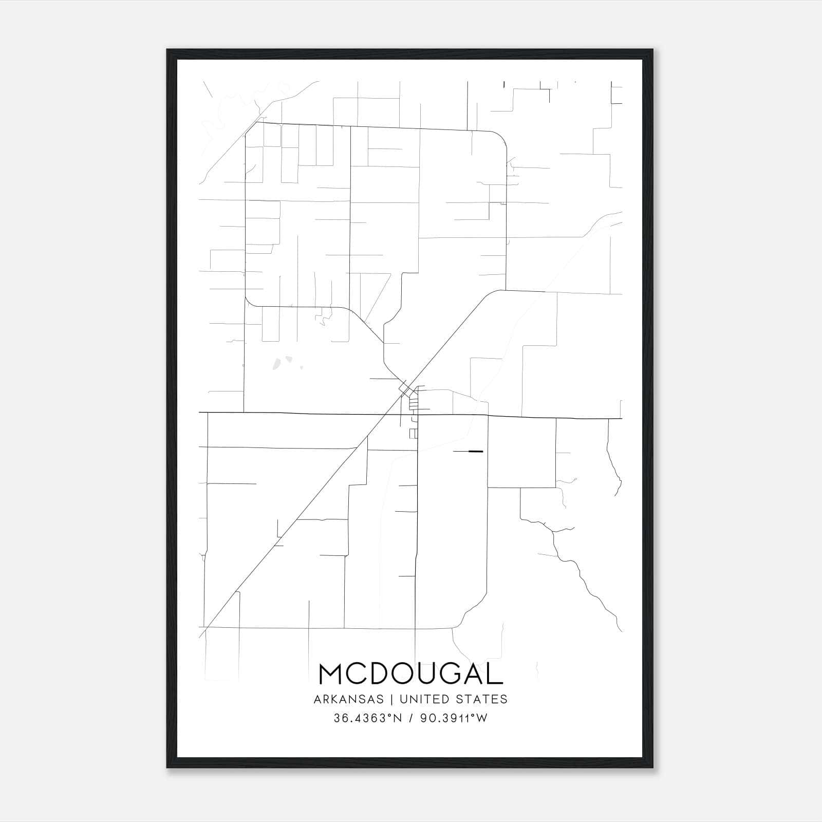 Mcdougal Arkansas Map Poster, Modern Home Decor Wall Art Print Mcdougal Arkansas Map Poster, Modern Home Decor Wall Art Print
