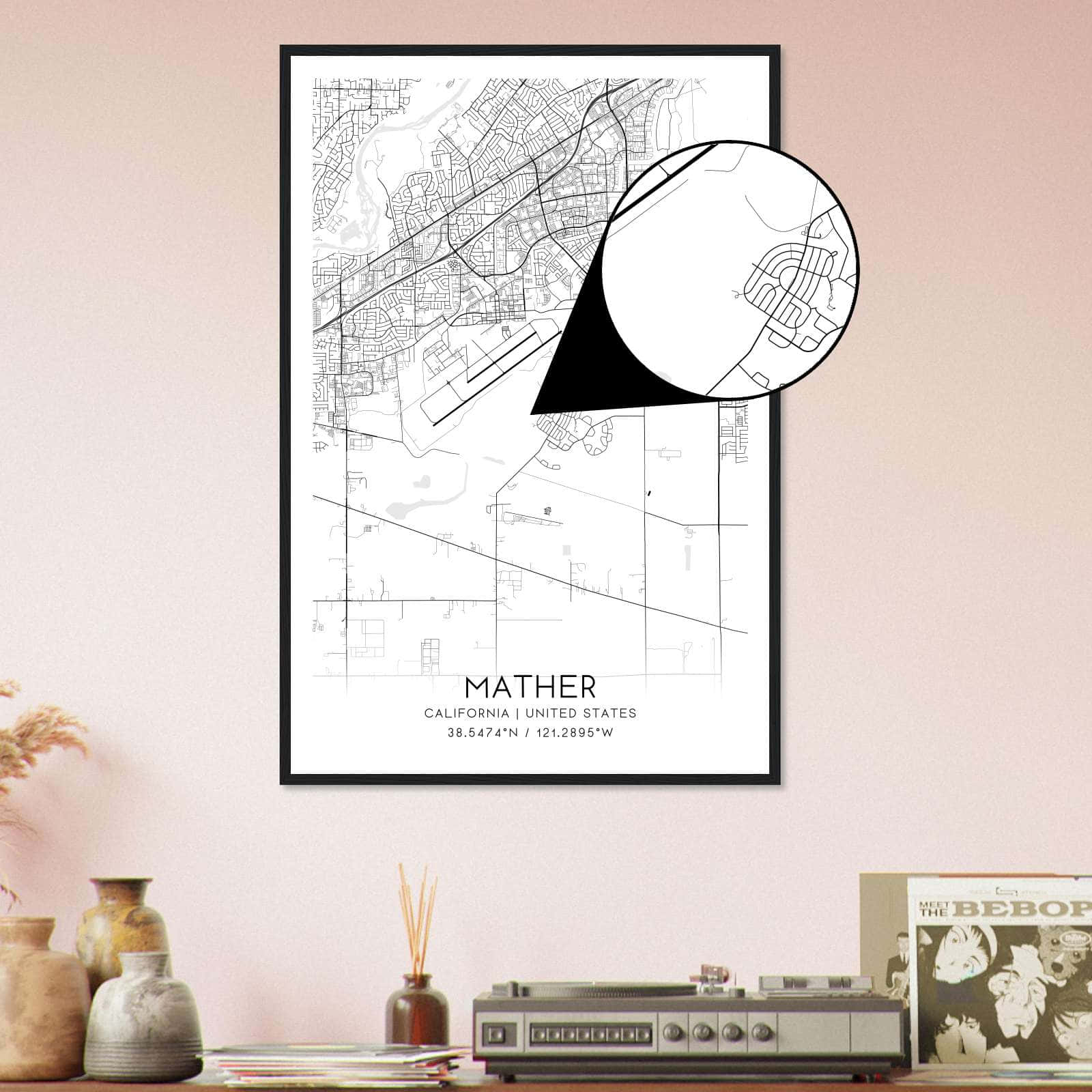 Deerfield Kansas Map Poster, Modern Home Decor Wall Art Print (Copy)