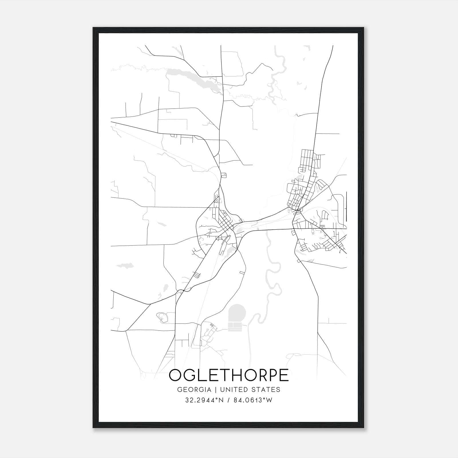 Oglethorpe Georgia Map Poster, Modern Home Decor Wall Art Print Oglethorpe Georgia Map Poster, Modern Home Decor Wall Art Print