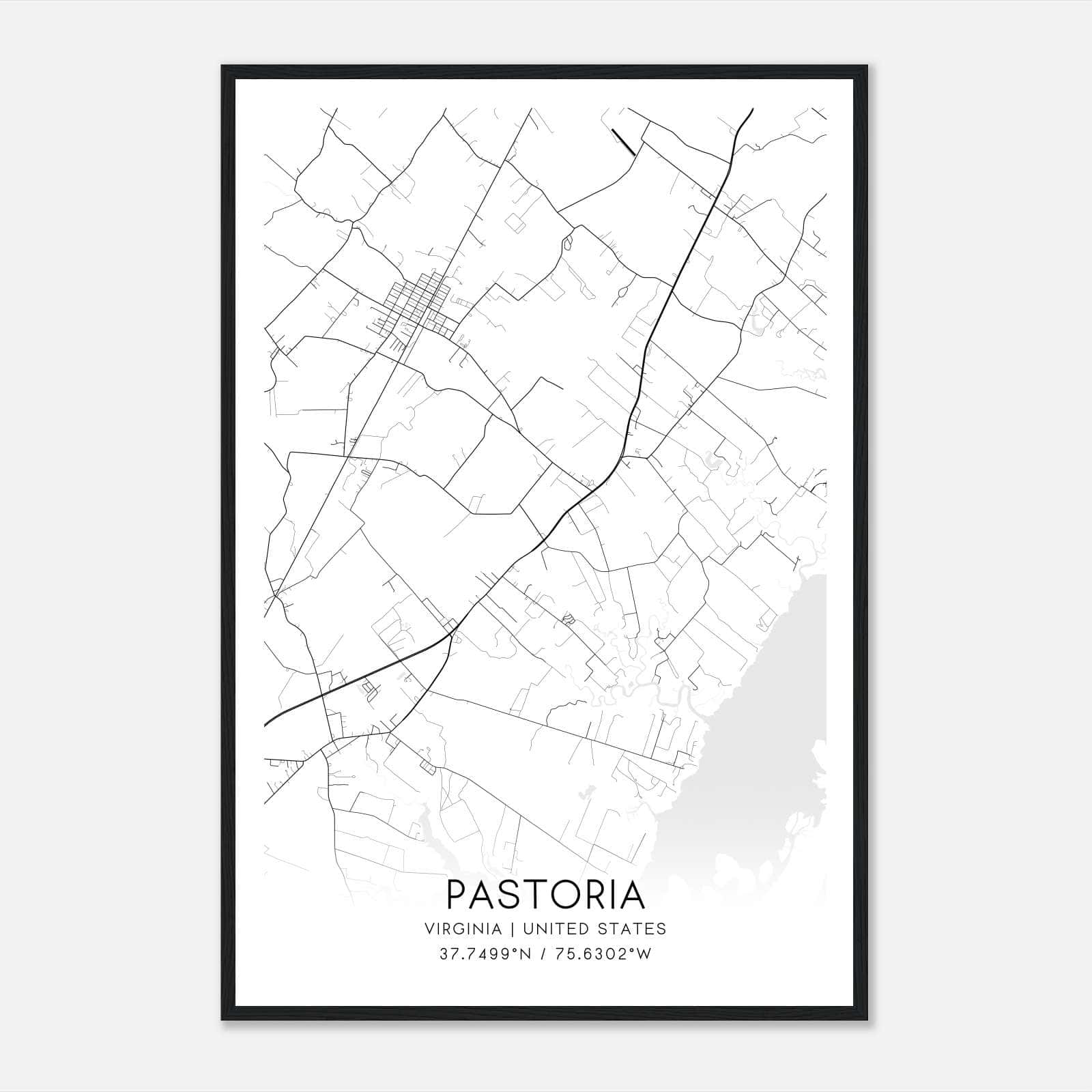 Pastoria Virginia Map Poster, Modern Home Decor Wall Art Print Pastoria Virginia Map Poster, Modern Home Decor Wall Art Print