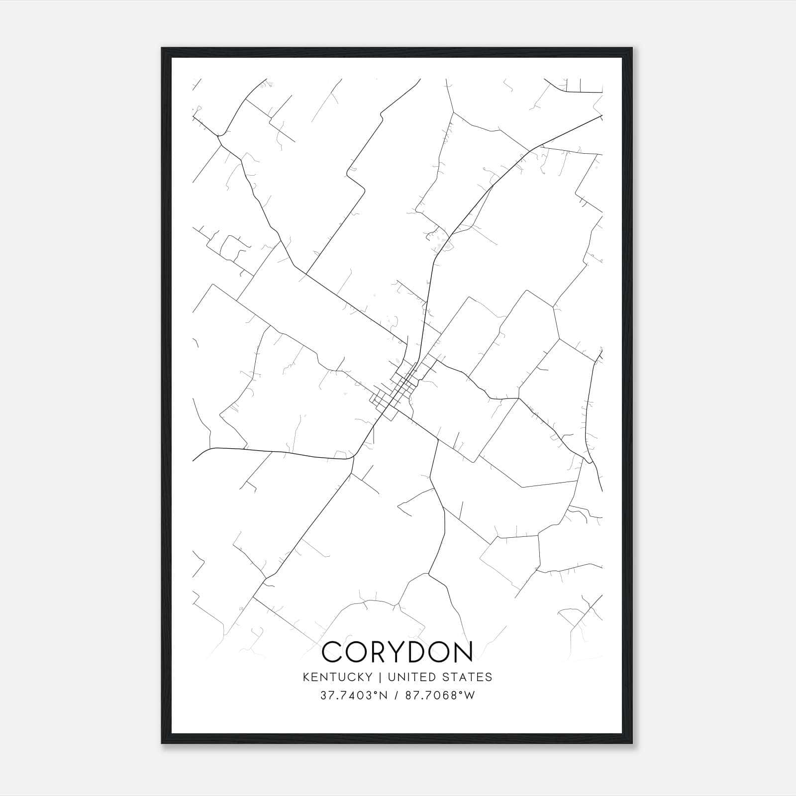 Corydon Kentucky Map Poster, Modern Home Decor Wall Art Print Corydon Kentucky Map Poster, Modern Home Decor Wall Art Print