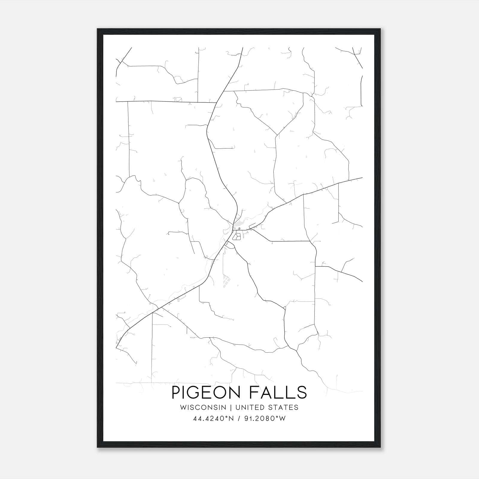 Pigeon Falls Wisconsin Map Poster, Modern Home Decor Wall Art Print Pigeon Falls Wisconsin Map Poster, Modern Home Decor Wall Art Print