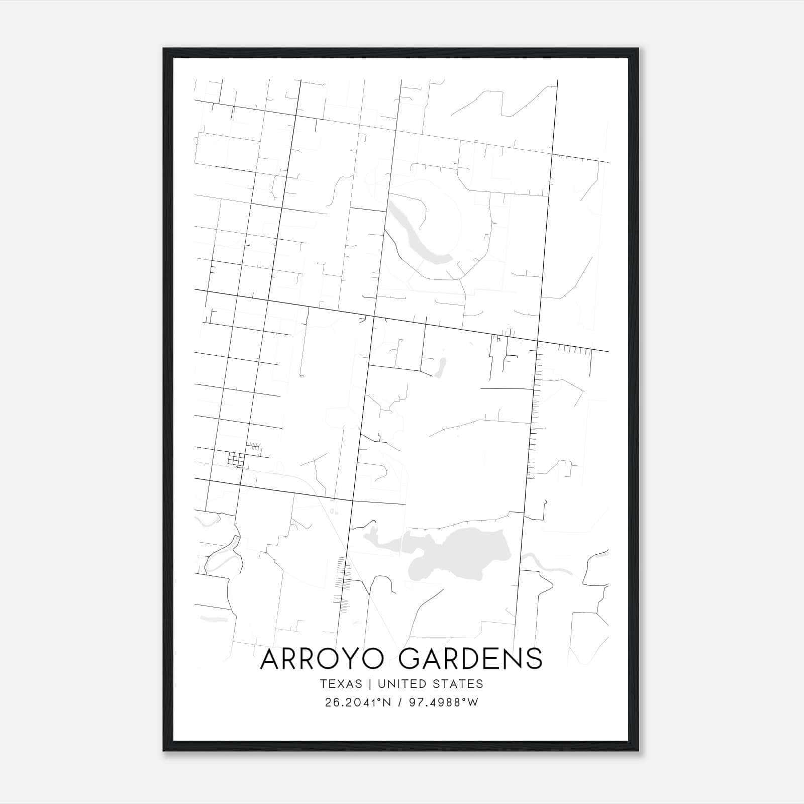 Arroyo Gardens Texas Map Poster, Modern Home Decor Wall Art Print Arroyo Gardens Texas Map Poster, Modern Home Decor Wall Art Print