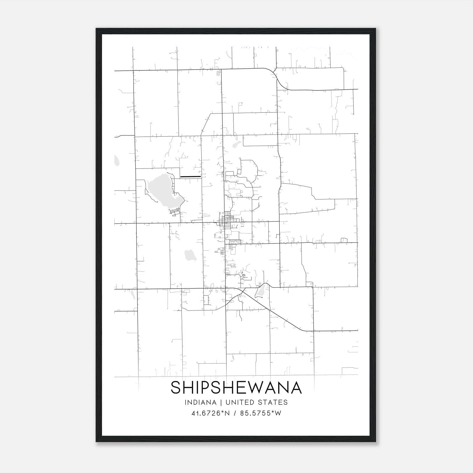 Shipshewana Indiana Map Poster, Modern Home Decor Wall Art Print Shipshewana Indiana Map Poster, Modern Home Decor Wall Art Print
