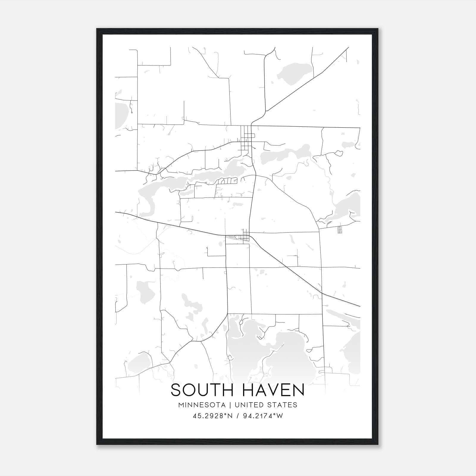 South Haven Minnesota Map Poster, Modern Home Decor Wall Art Print South Haven Minnesota Map Poster, Modern Home Decor Wall Art Print