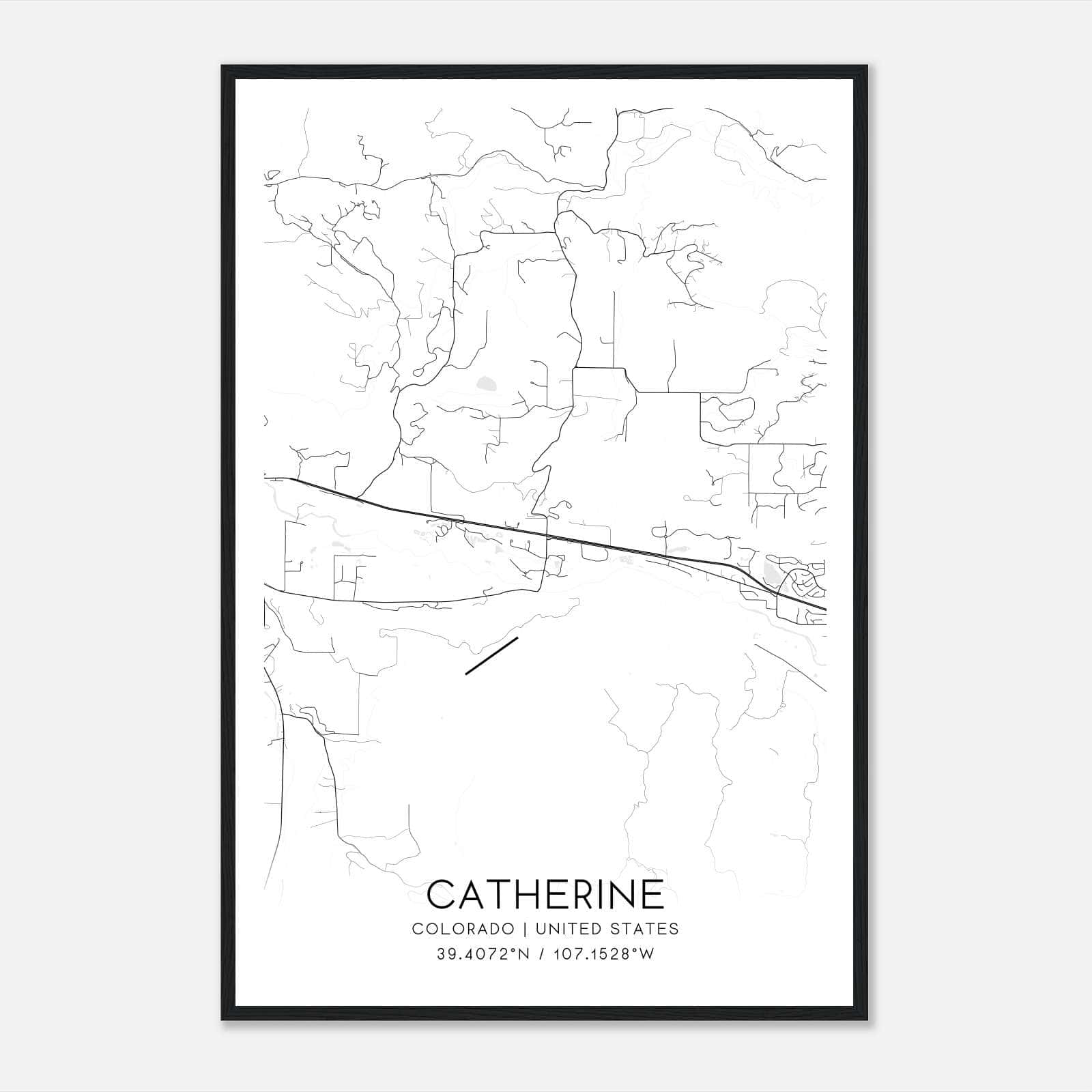 Catherine Colorado Map Poster, Modern Home Decor Wall Art Print Catherine Colorado Map Poster, Modern Home Decor Wall Art Print