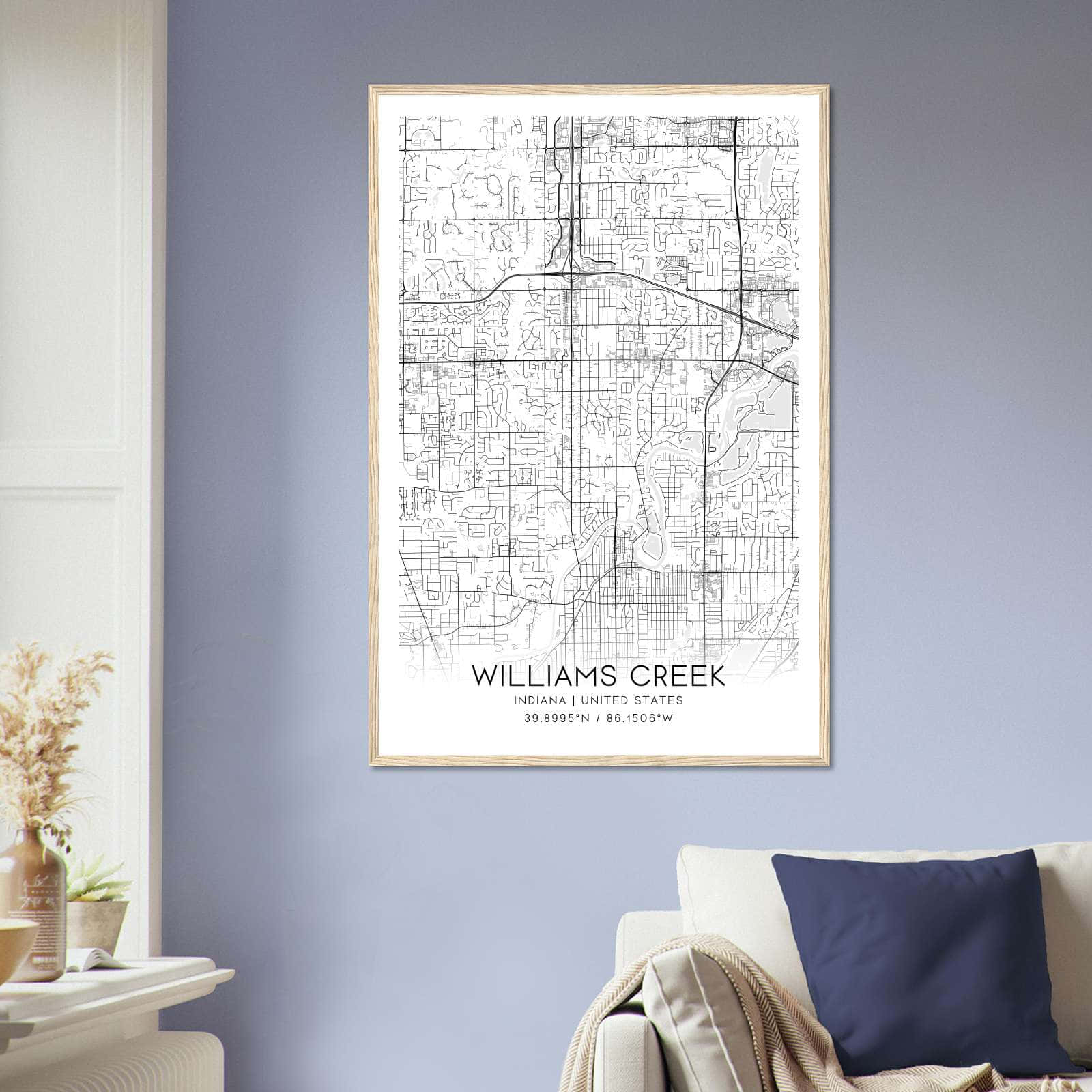 Deerfield Kansas Map Poster, Modern Home Decor Wall Art Print (Copy)