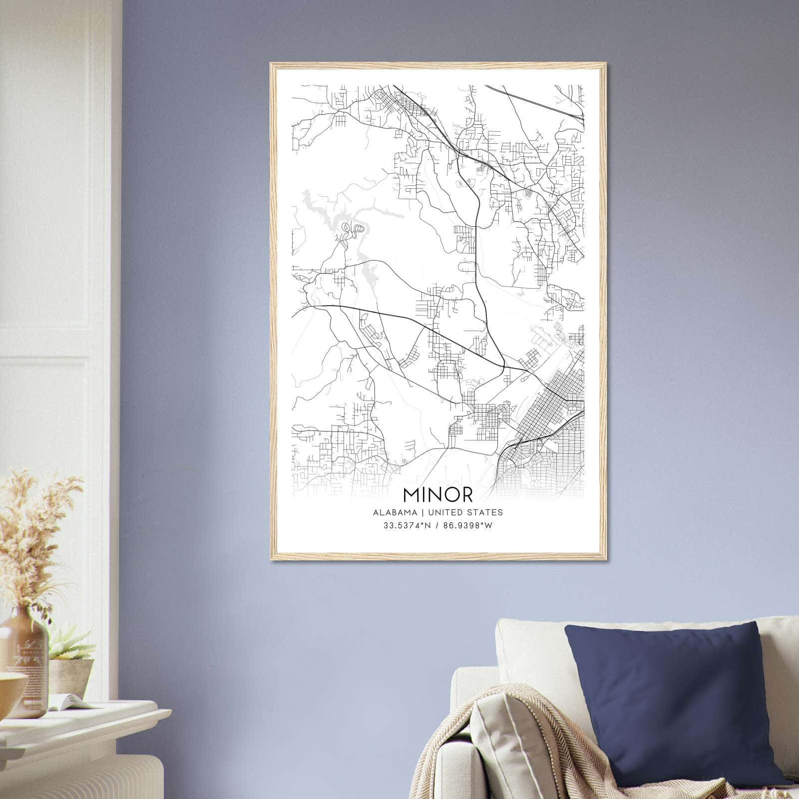 Deerfield Kansas Map Poster, Modern Home Decor Wall Art Print (Copy)