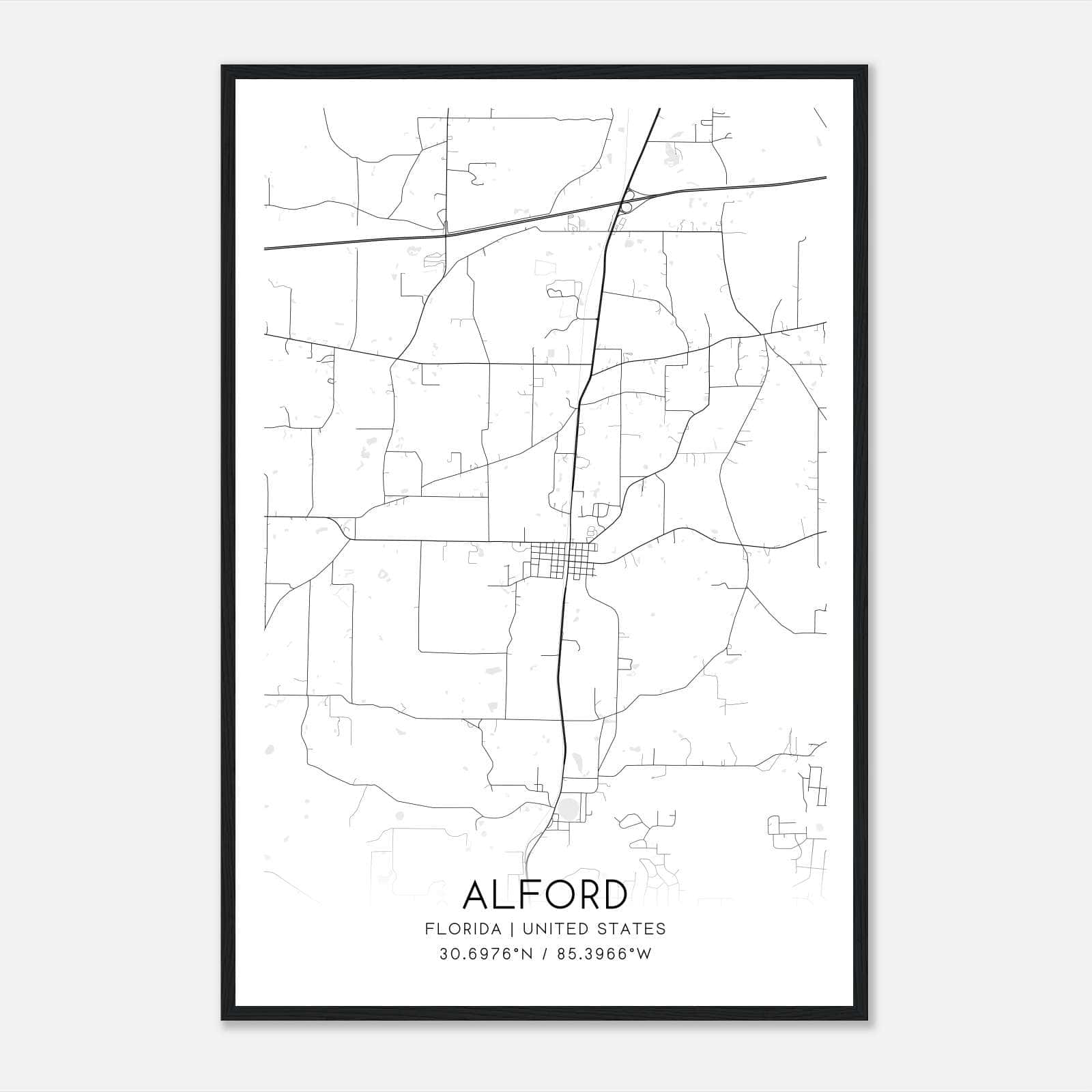 Alford Florida Map Poster, Modern Home Decor Wall Art Print Alford Florida Map Poster, Modern Home Decor Wall Art Print
