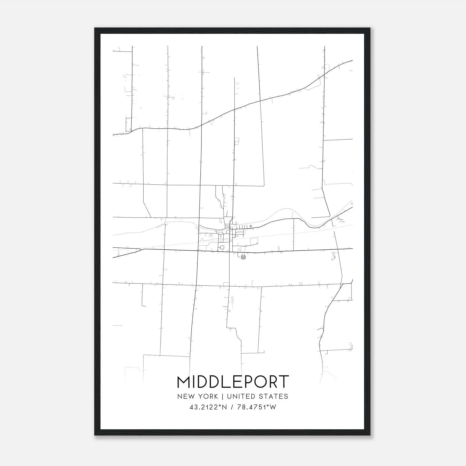Middleport New York Map Poster, Modern Home Decor Wall Art Print Middleport New York Map Poster, Modern Home Decor Wall Art Print