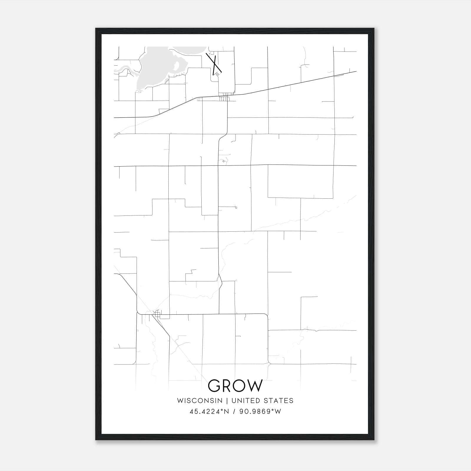 Grow Wisconsin Map Poster, Modern Home Decor Wall Art Print Grow Wisconsin Map Poster, Modern Home Decor Wall Art Print