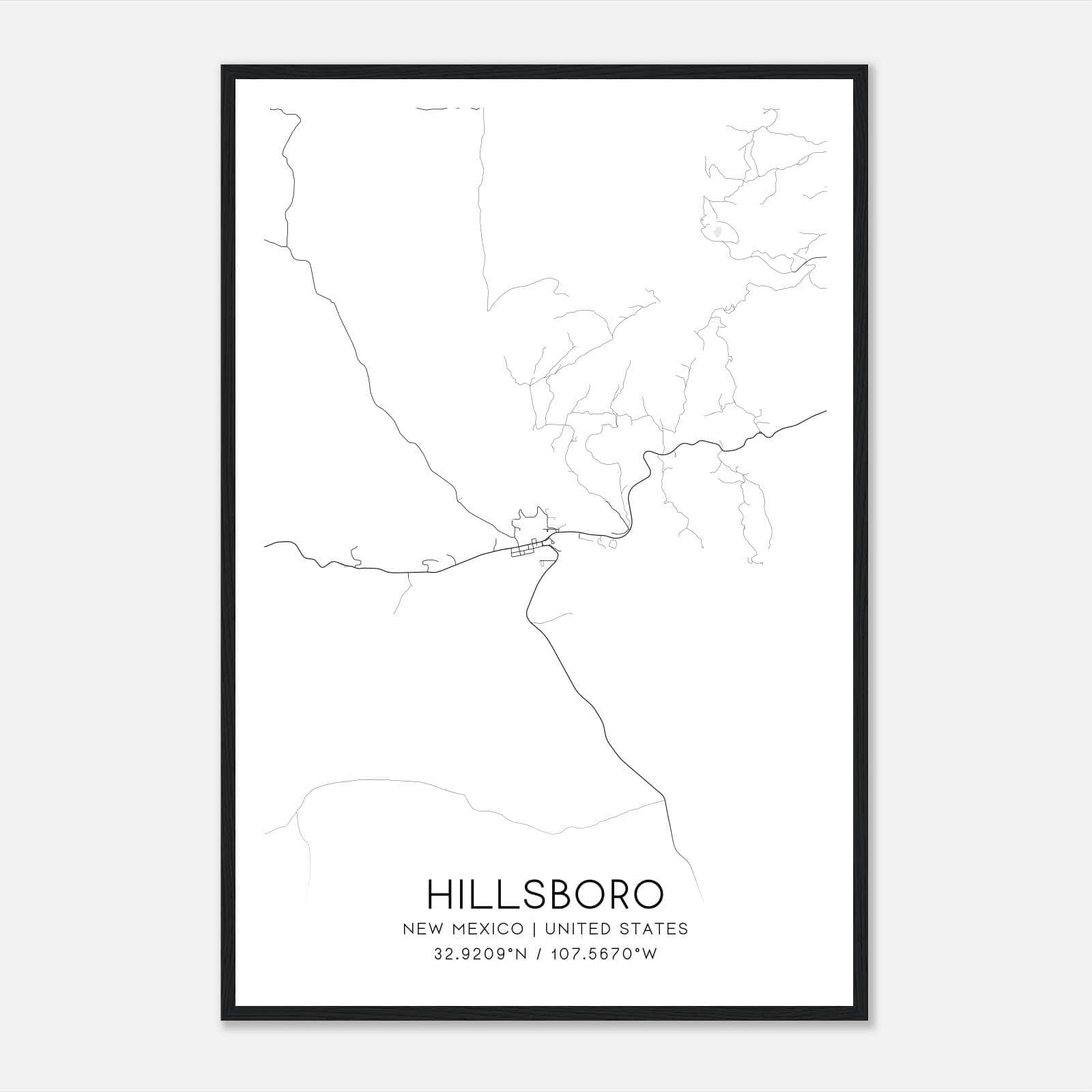 Hillsboro New Mexico Map Poster, Modern Home Decor Wall Art Print Hillsboro New Mexico Map Poster, Modern Home Decor Wall Art Print