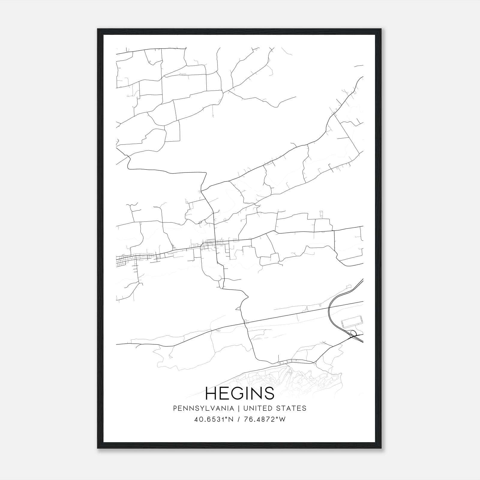 Hegins Pennsylvania Map Poster, Modern Home Decor Wall Art Print Hegins Pennsylvania Map Poster, Modern Home Decor Wall Art Print