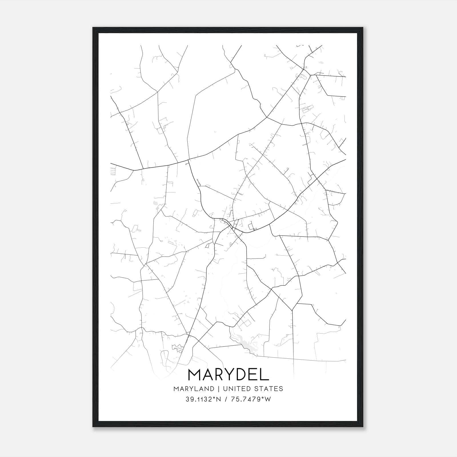 Marydel Maryland Map Poster, Modern Home Decor Wall Art Print Marydel Maryland Map Poster, Modern Home Decor Wall Art Print