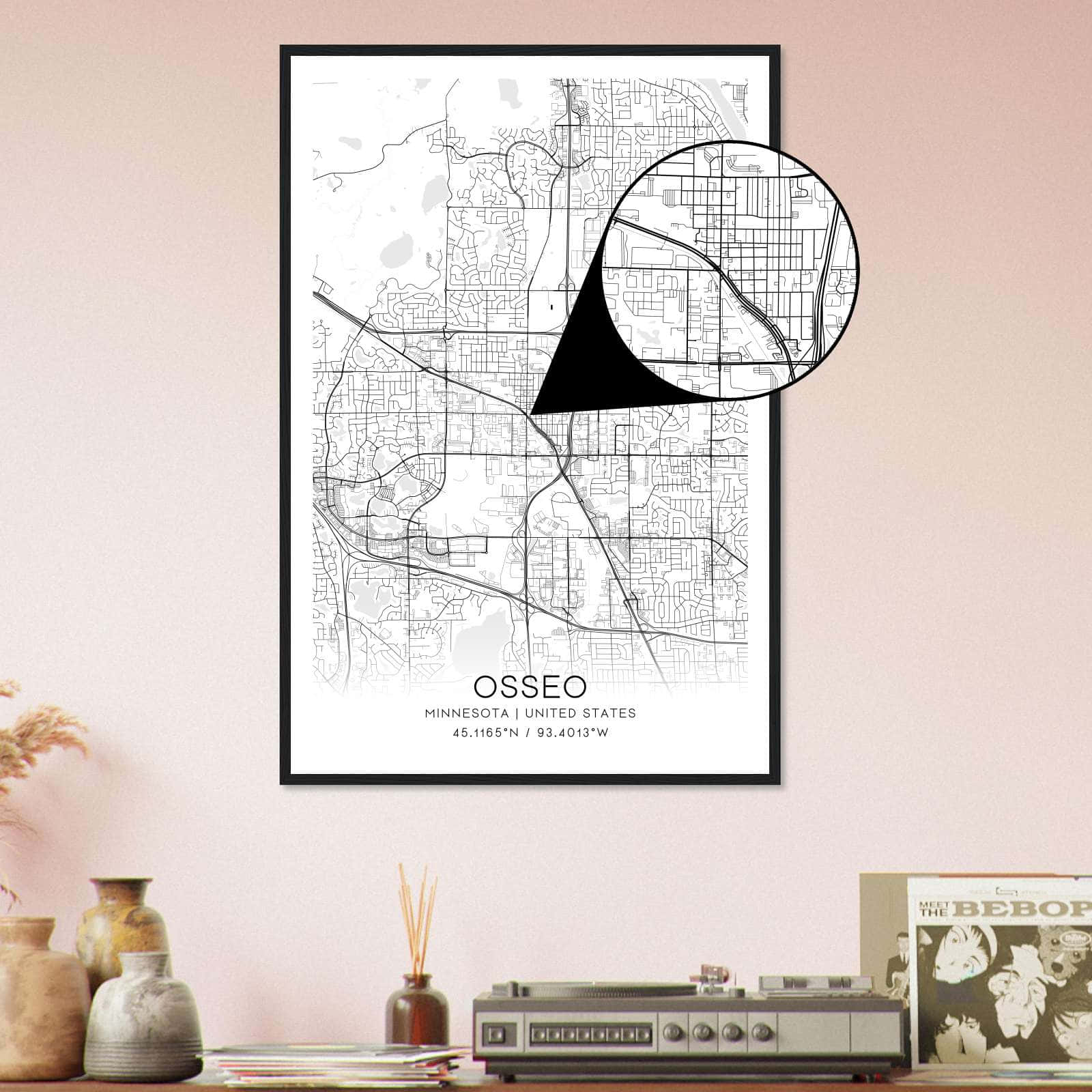 Deerfield Kansas Map Poster, Modern Home Decor Wall Art Print (Copy)