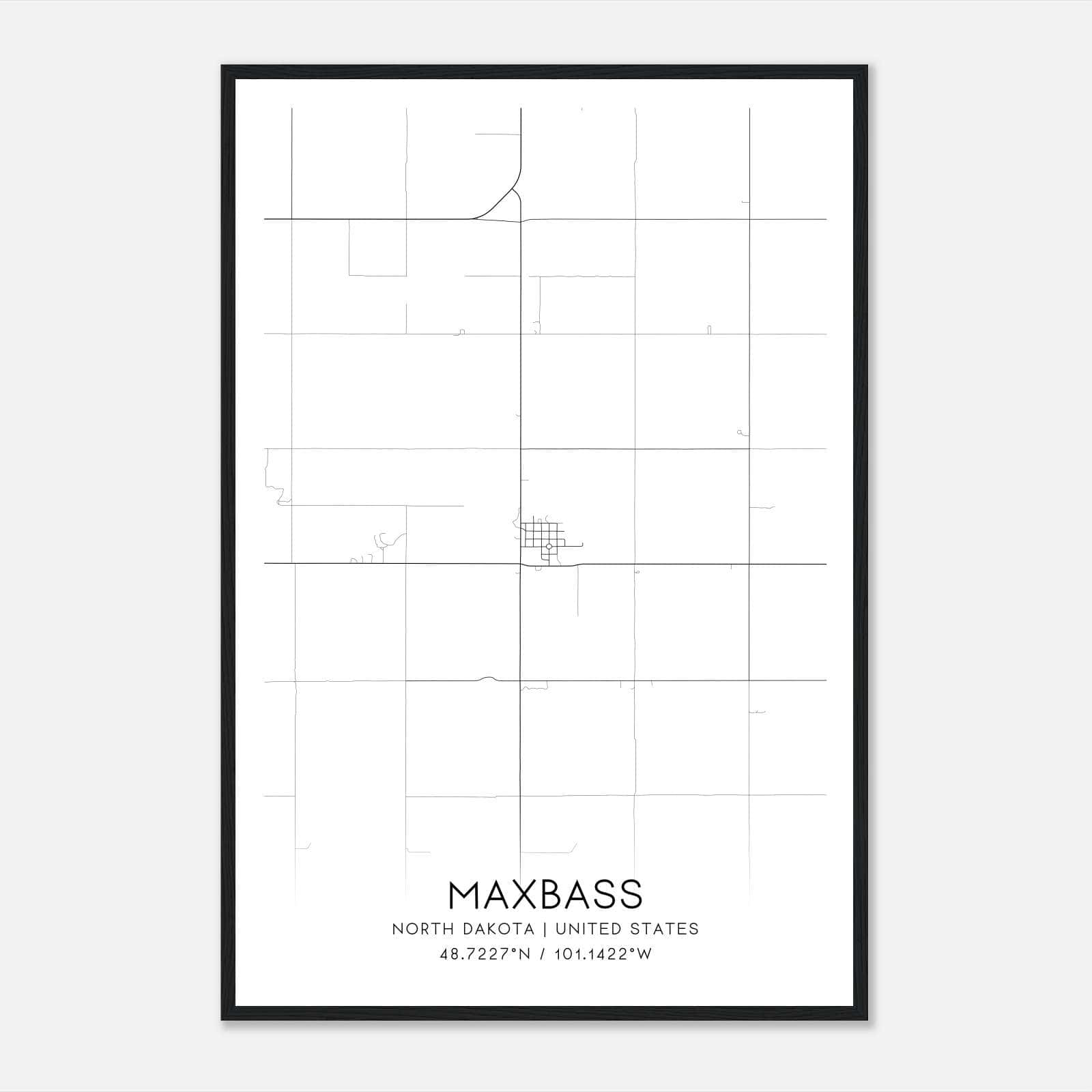 Maxbass North Dakota Map Poster, Modern Home Decor Wall Art Print Maxbass North Dakota Map Poster, Modern Home Decor Wall Art Print