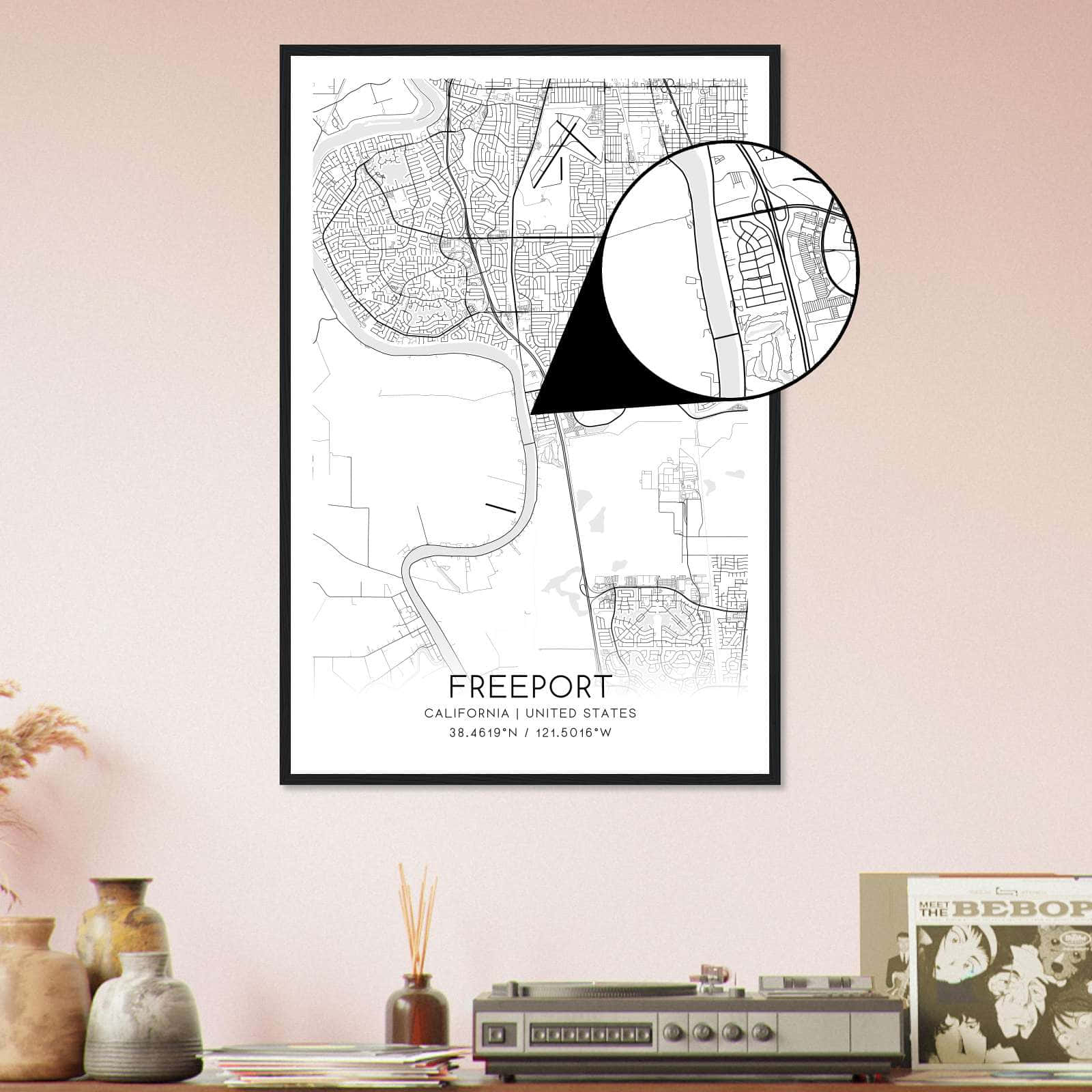 Deerfield Kansas Map Poster, Modern Home Decor Wall Art Print (Copy)