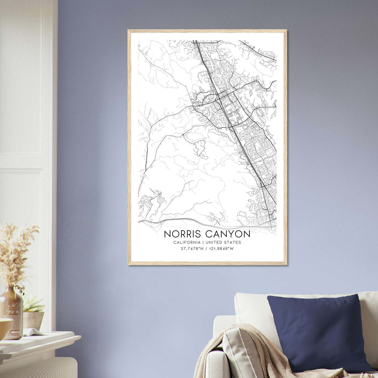 Deerfield Kansas Map Poster, Modern Home Decor Wall Art Print (Copy)