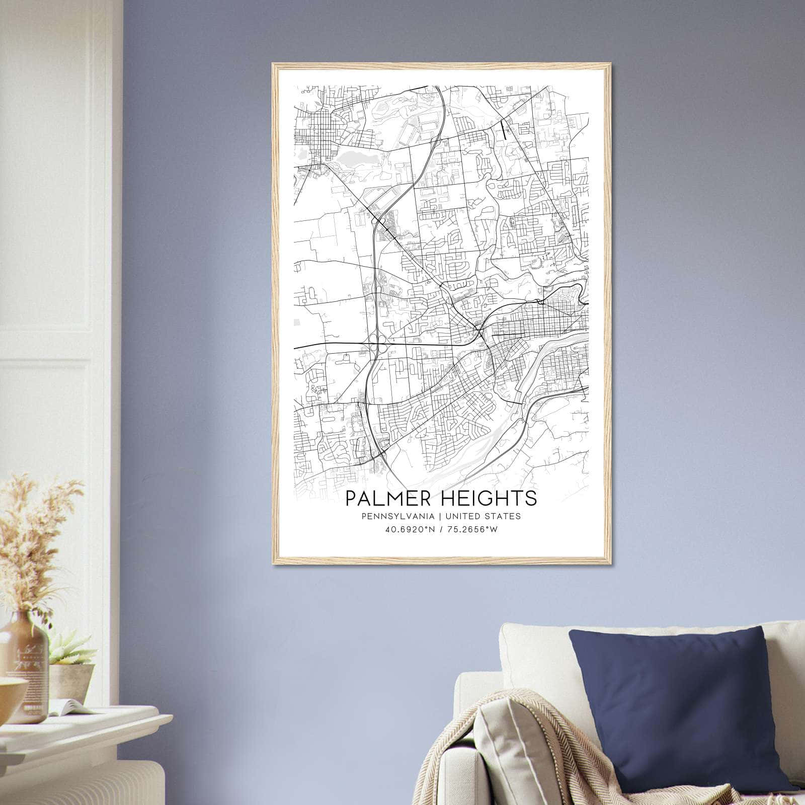 Deerfield Kansas Map Poster, Modern Home Decor Wall Art Print (Copy)