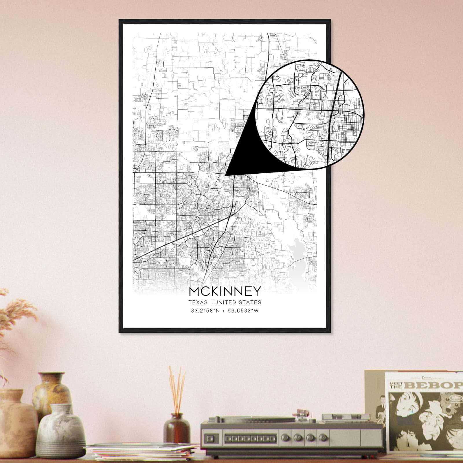 Deerfield Kansas Map Poster, Modern Home Decor Wall Art Print (Copy)