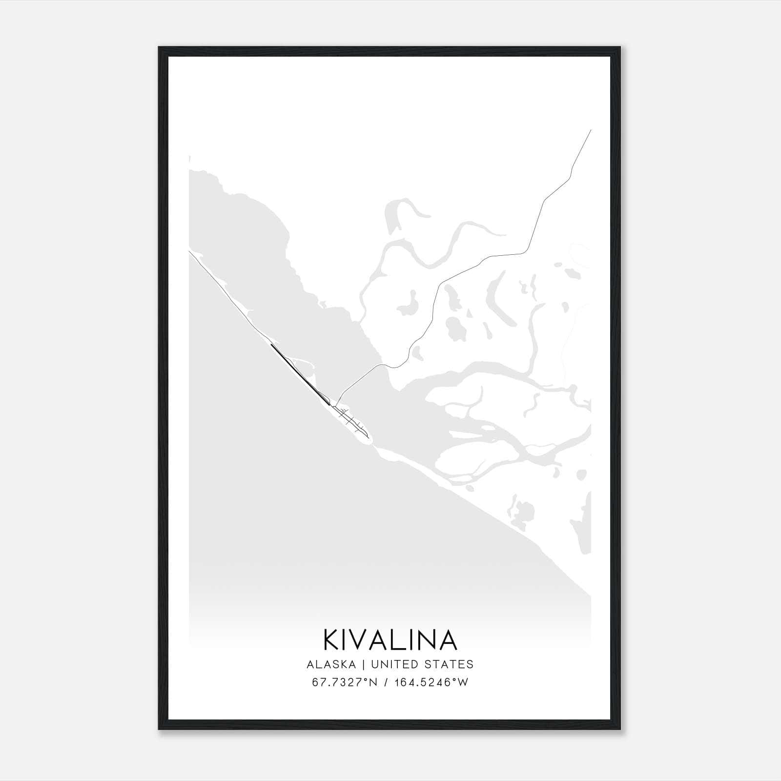 Kivalina Alaska Map Poster, Modern Home Decor Wall Art Print Kivalina Alaska Map Poster, Modern Home Decor Wall Art Print