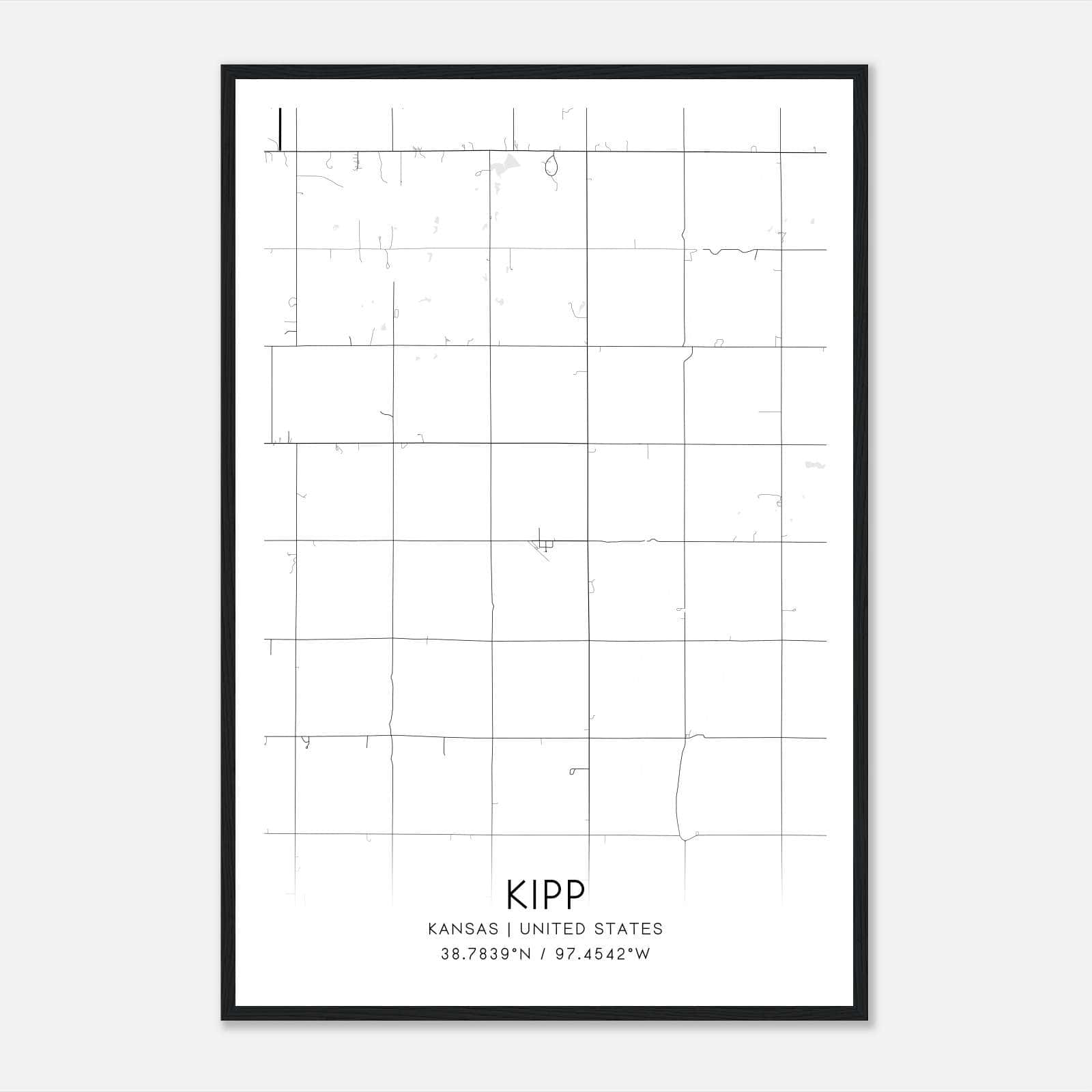 Kipp Kansas Map Poster, Modern Home Decor Wall Art Print Kipp Kansas Map Poster, Modern Home Decor Wall Art Print