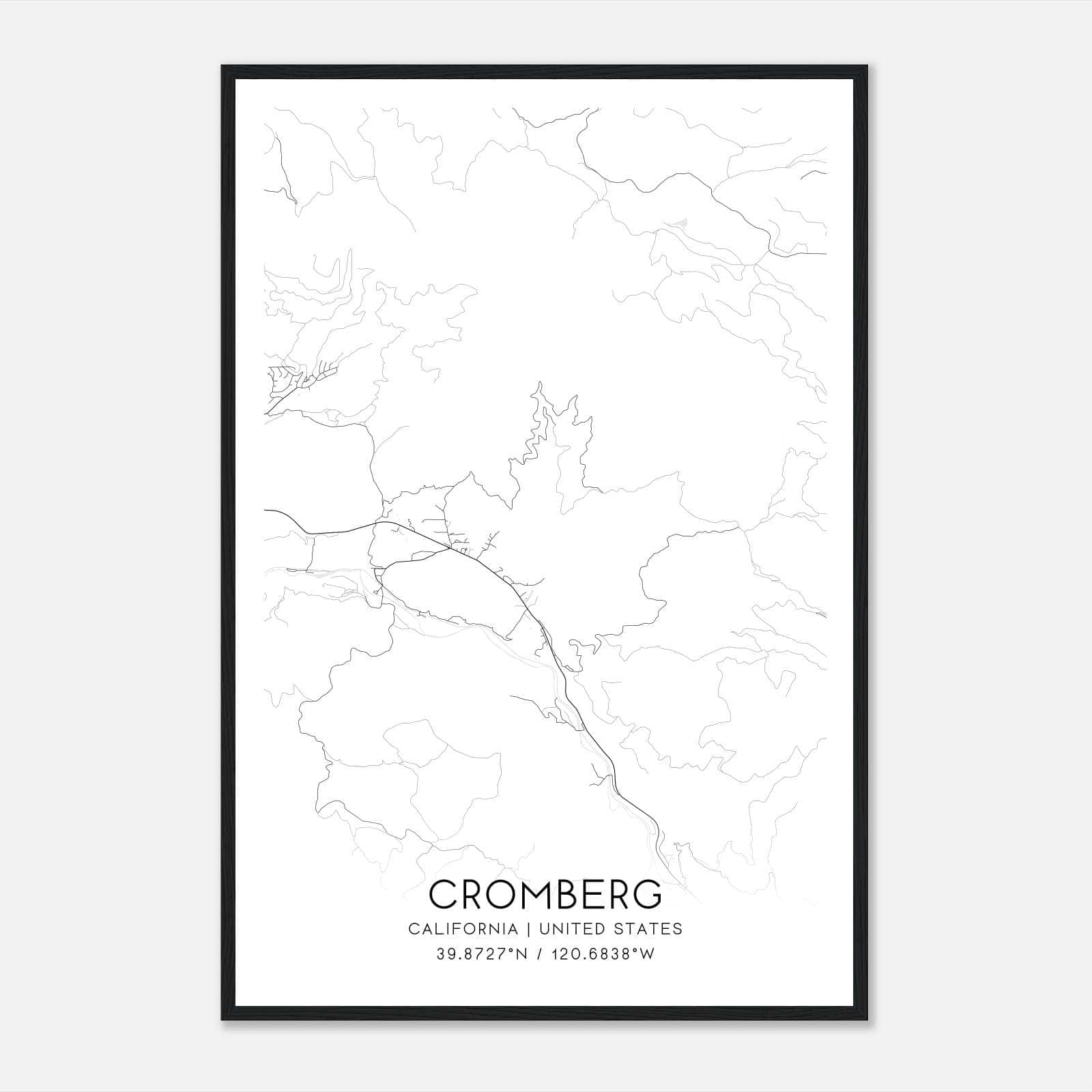 Cromberg California Map Poster, Modern Home Decor Wall Art Print Cromberg California Map Poster, Modern Home Decor Wall Art Print