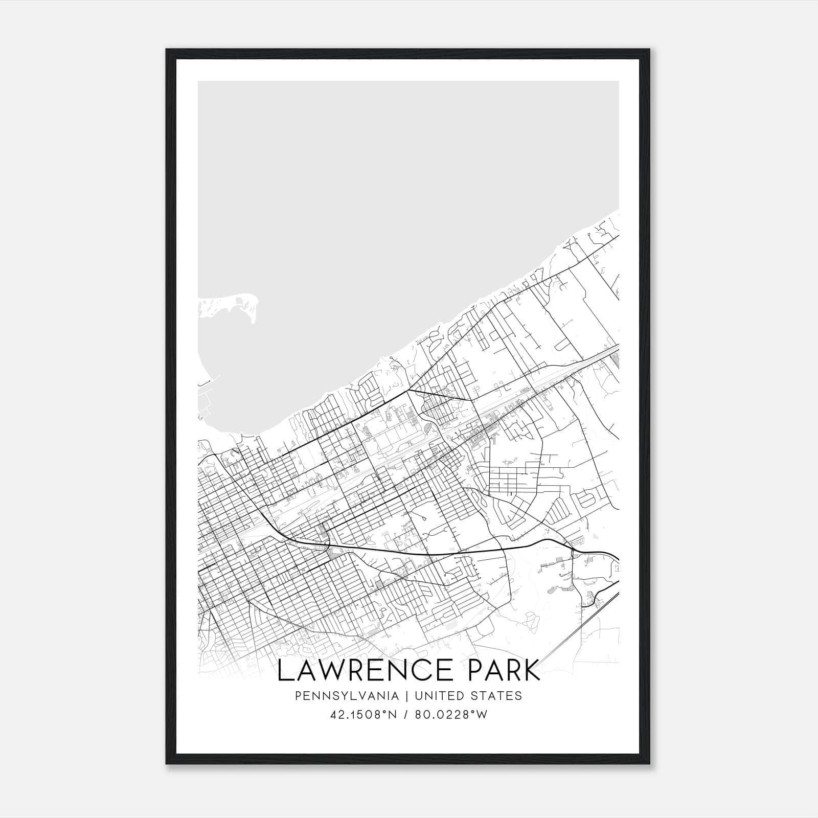 Lawrence Park Pennsylvania Map Poster, Modern Home Decor Wall Art Print Lawrence Park Pennsylvania Map Poster, Modern Home Decor Wall Art Print