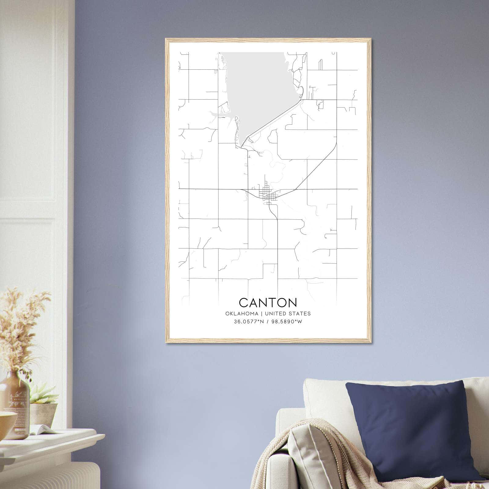 Deerfield Kansas Map Poster, Modern Home Decor Wall Art Print (Copy)