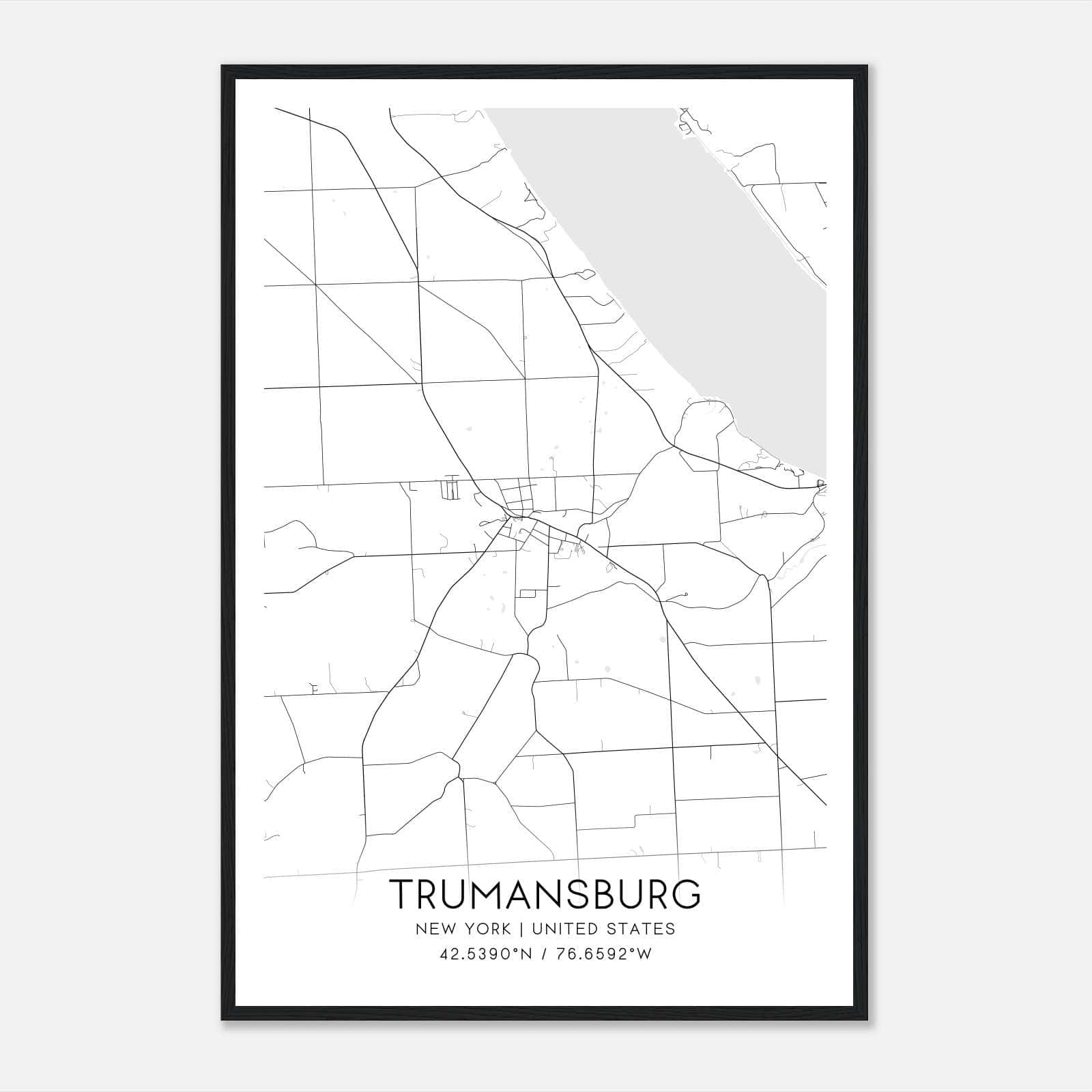 Trumansburg New York Map Poster, Modern Home Decor Wall Art Print Trumansburg New York Map Poster, Modern Home Decor Wall Art Print