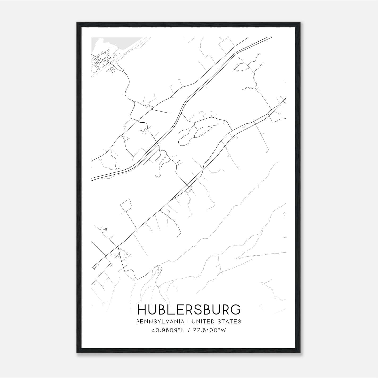 Hublersburg Pennsylvania Map Poster, Modern Home Decor Wall Art Print Hublersburg Pennsylvania Map Poster, Modern Home Decor Wall Art Print