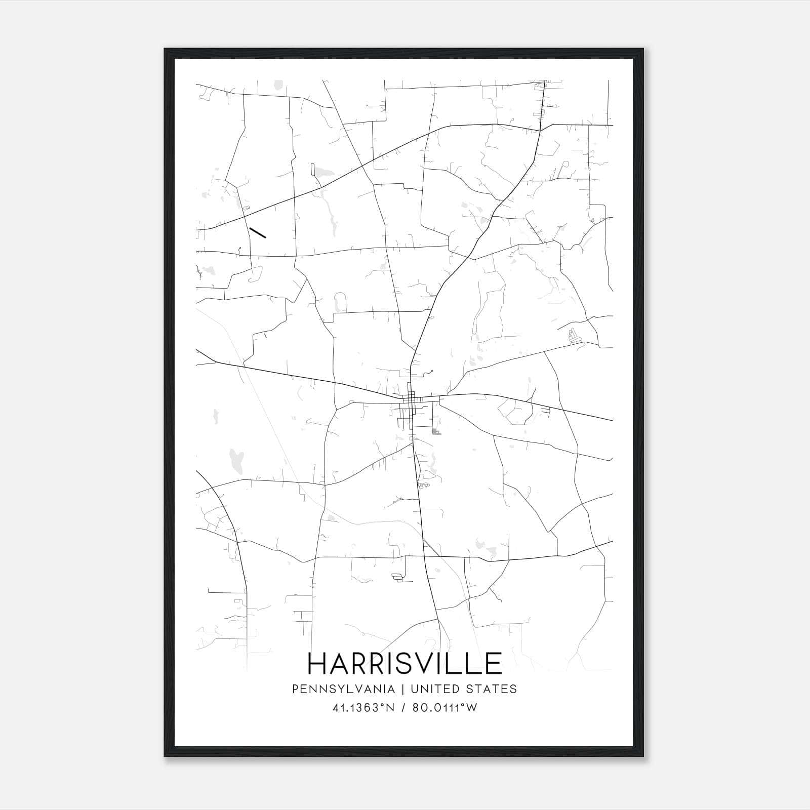 Harrisville Pennsylvania Map Poster, Modern Home Decor Wall Art Print Harrisville Pennsylvania Map Poster, Modern Home Decor Wall Art Print