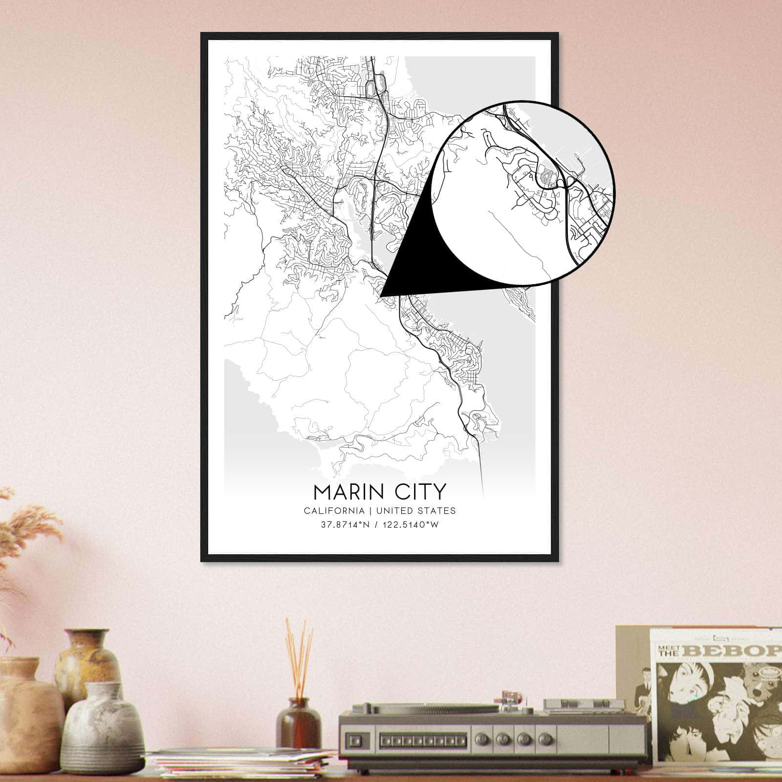 Deerfield Kansas Map Poster, Modern Home Decor Wall Art Print (Copy)