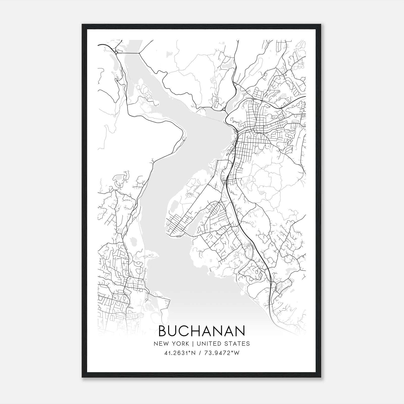 Buchanan New York Map Poster, Modern Home Decor Wall Art Print Buchanan New York Map Poster, Modern Home Decor Wall Art Print