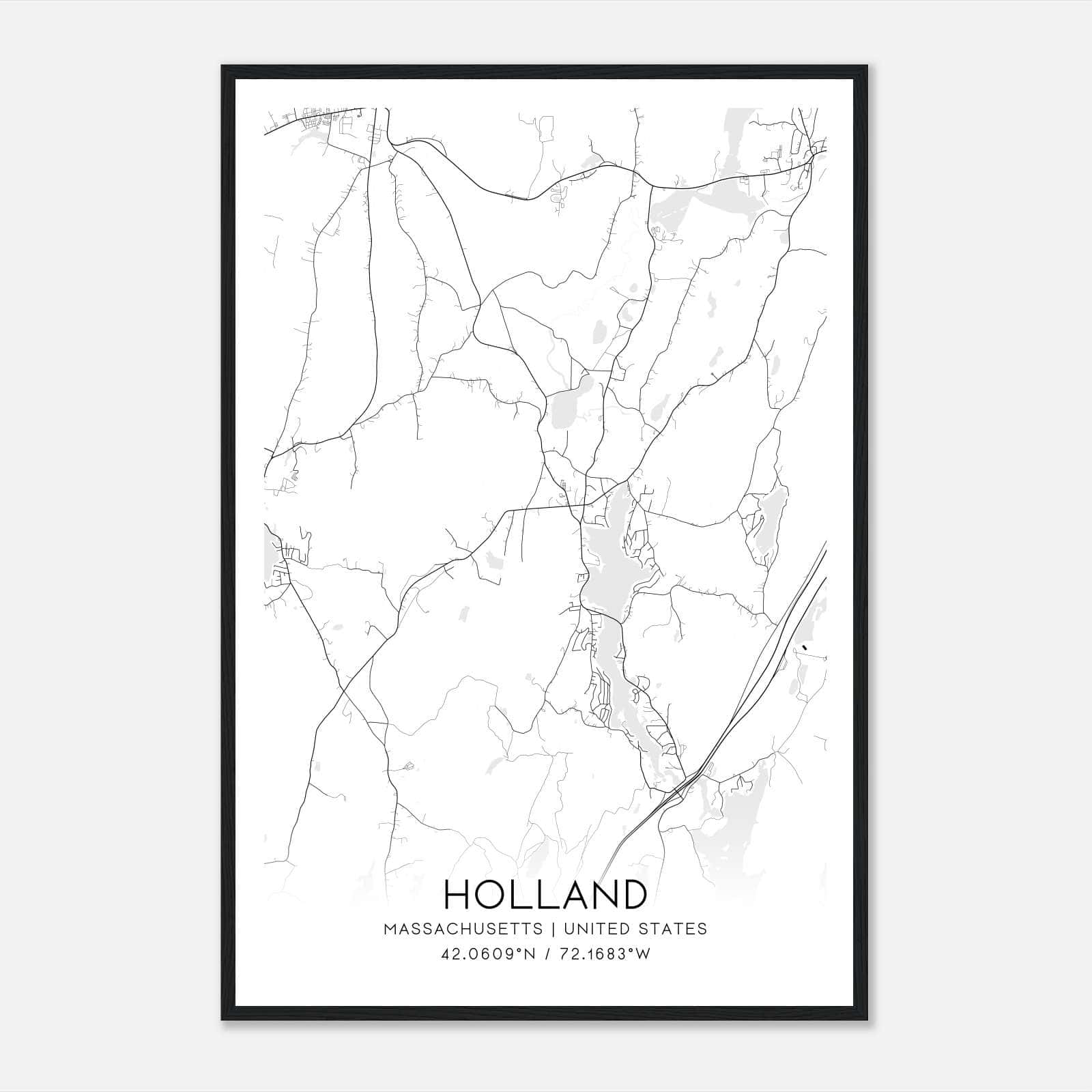 Holland Massachusetts Map Poster, Modern Home Decor Wall Art Print Holland Massachusetts Map Poster, Modern Home Decor Wall Art Print