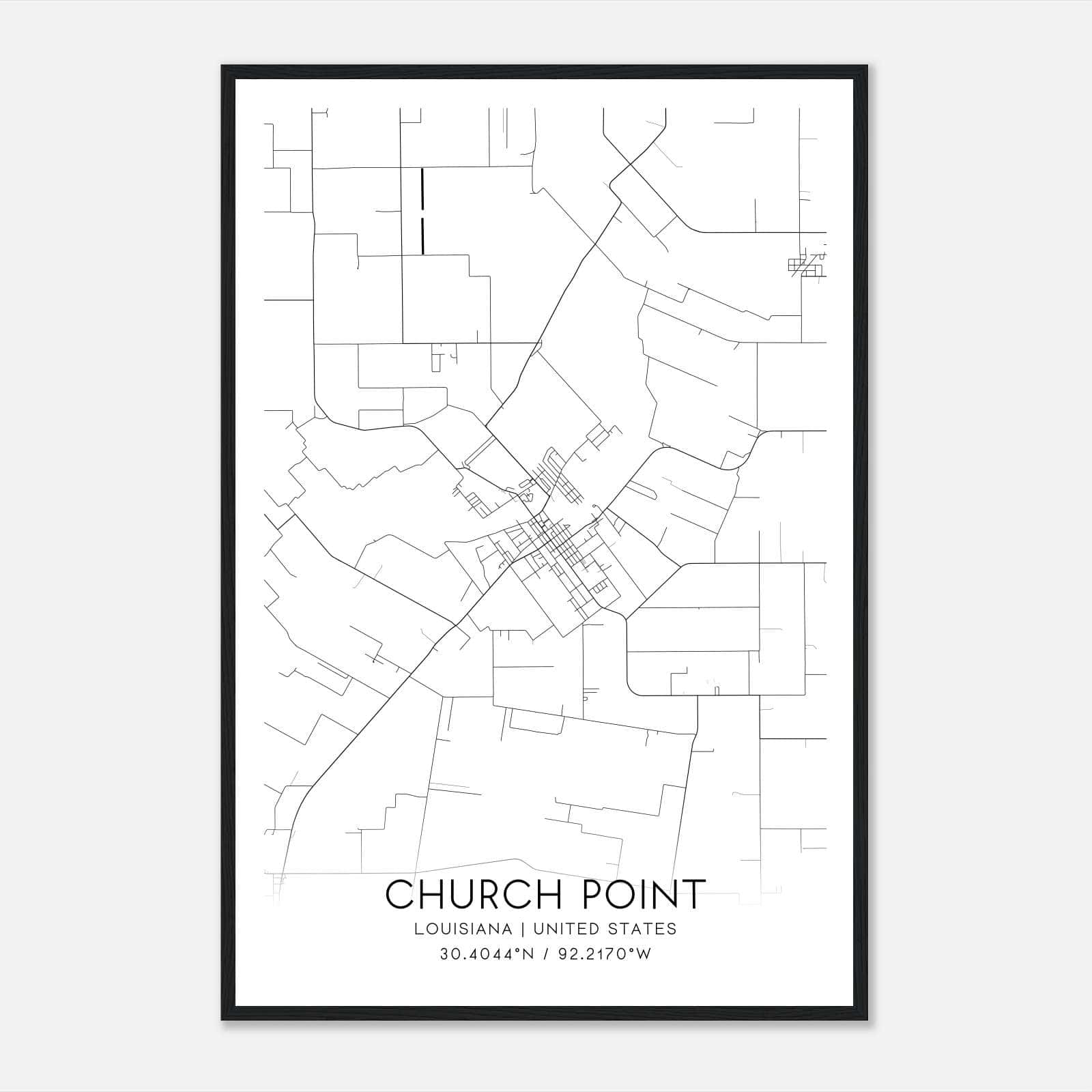 Church Point Louisiana Map Poster, Modern Home Decor Wall Art Print Church Point Louisiana Map Poster, Modern Home Decor Wall Art Print