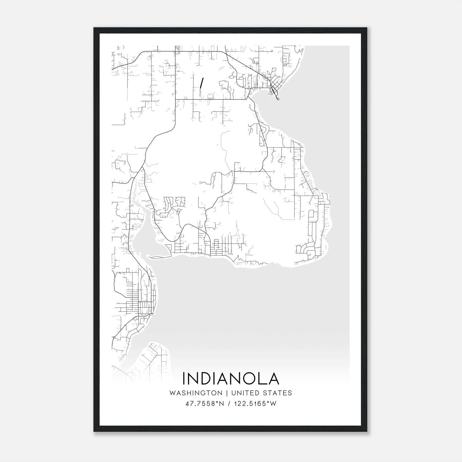 Indianola Washington Map Poster, Modern Home Decor Wall Art Print Indianola Washington Map Poster, Modern Home Decor Wall Art Print