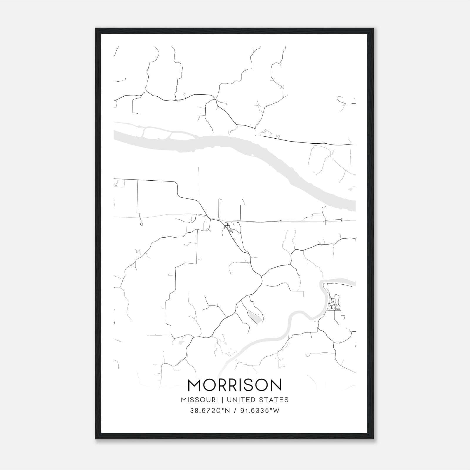 Morrison Missouri Map Poster, Modern Home Decor Wall Art Print Morrison Missouri Map Poster, Modern Home Decor Wall Art Print