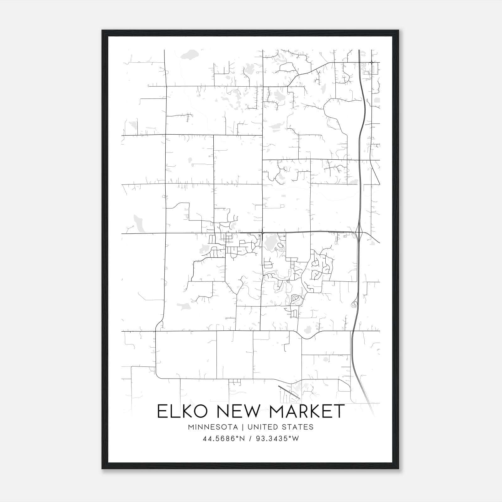 Elko New Market Minnesota Map Poster, Modern Home Decor Wall Art Print Elko New Market Minnesota Map Poster, Modern Home Decor Wall Art Print