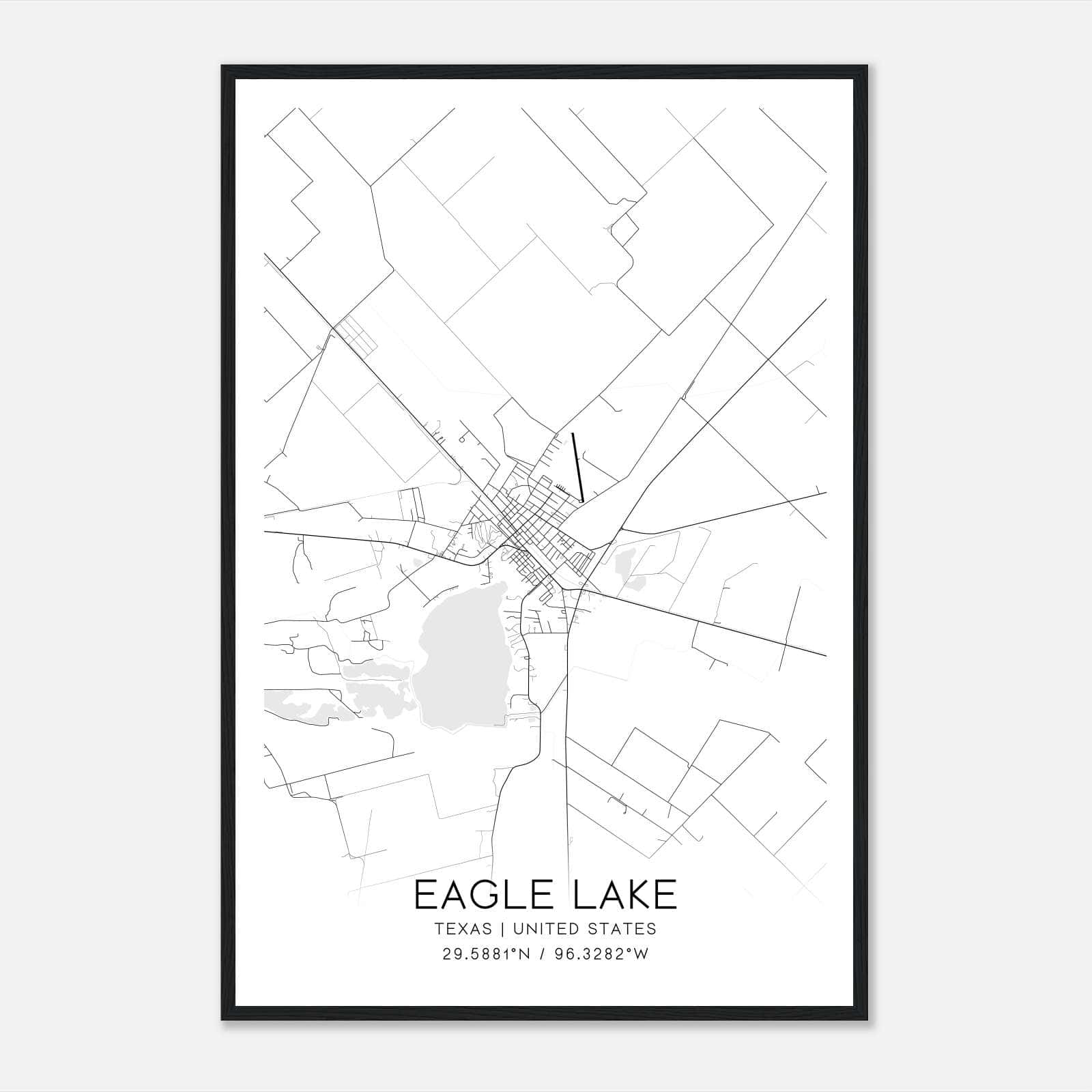 Eagle Lake Texas Map Poster, Modern Home Decor Wall Art Print Eagle Lake Texas Map Poster, Modern Home Decor Wall Art Print