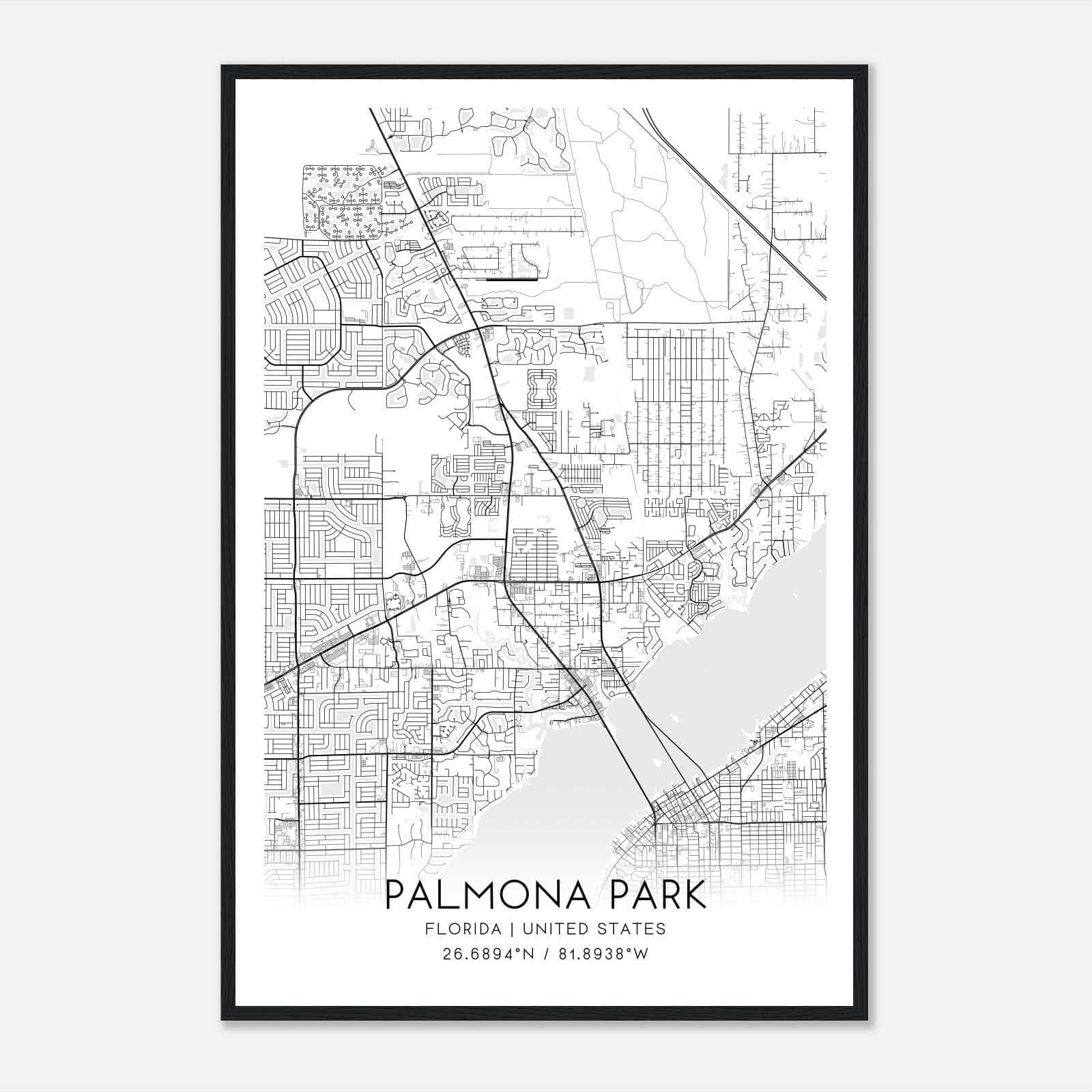 Palmona Park Florida Map Poster, Modern Home Decor Wall Art Print Palmona Park Florida Map Poster, Modern Home Decor Wall Art Print