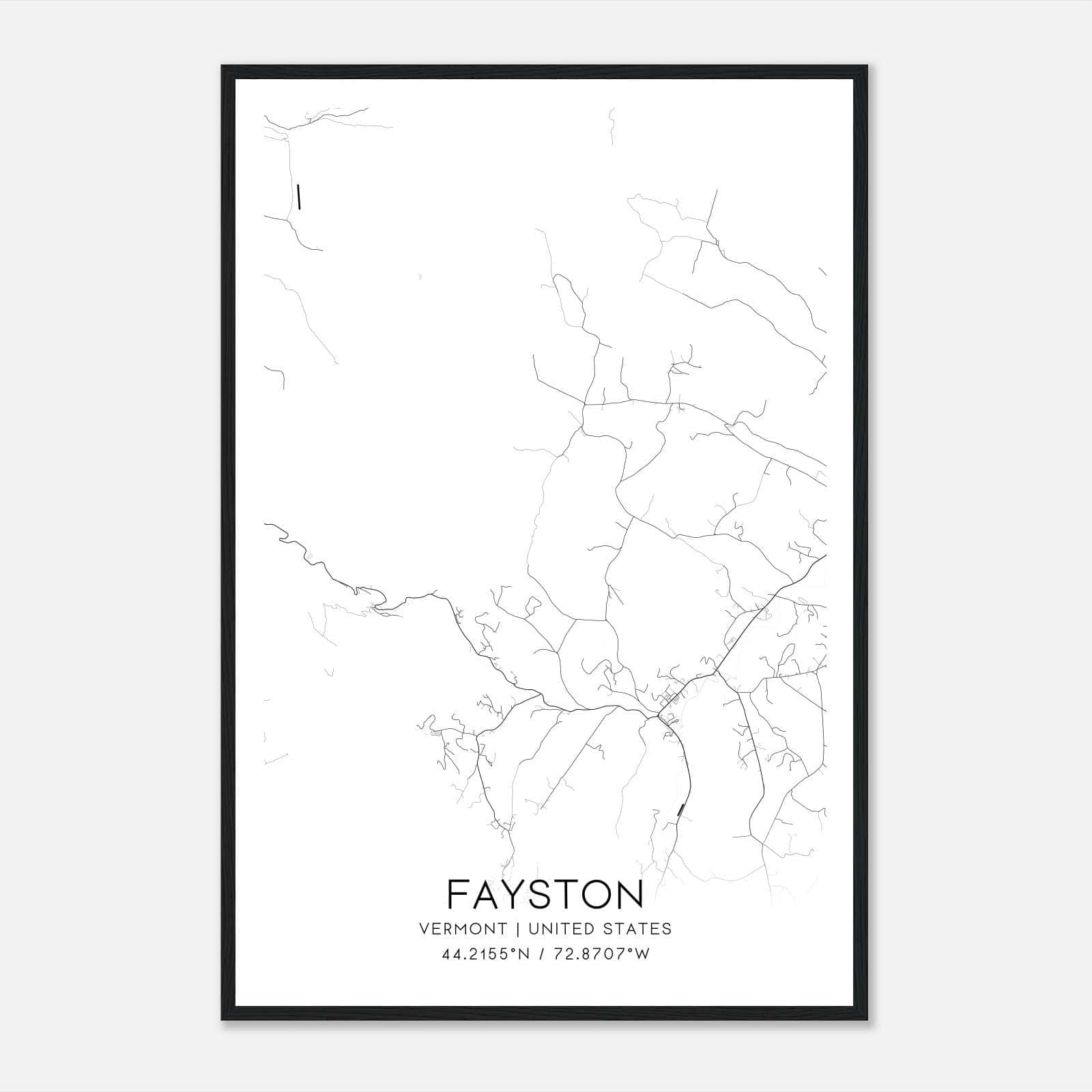 Fayston Vermont Map Poster, Modern Home Decor Wall Art Print Fayston Vermont Map Poster, Modern Home Decor Wall Art Print