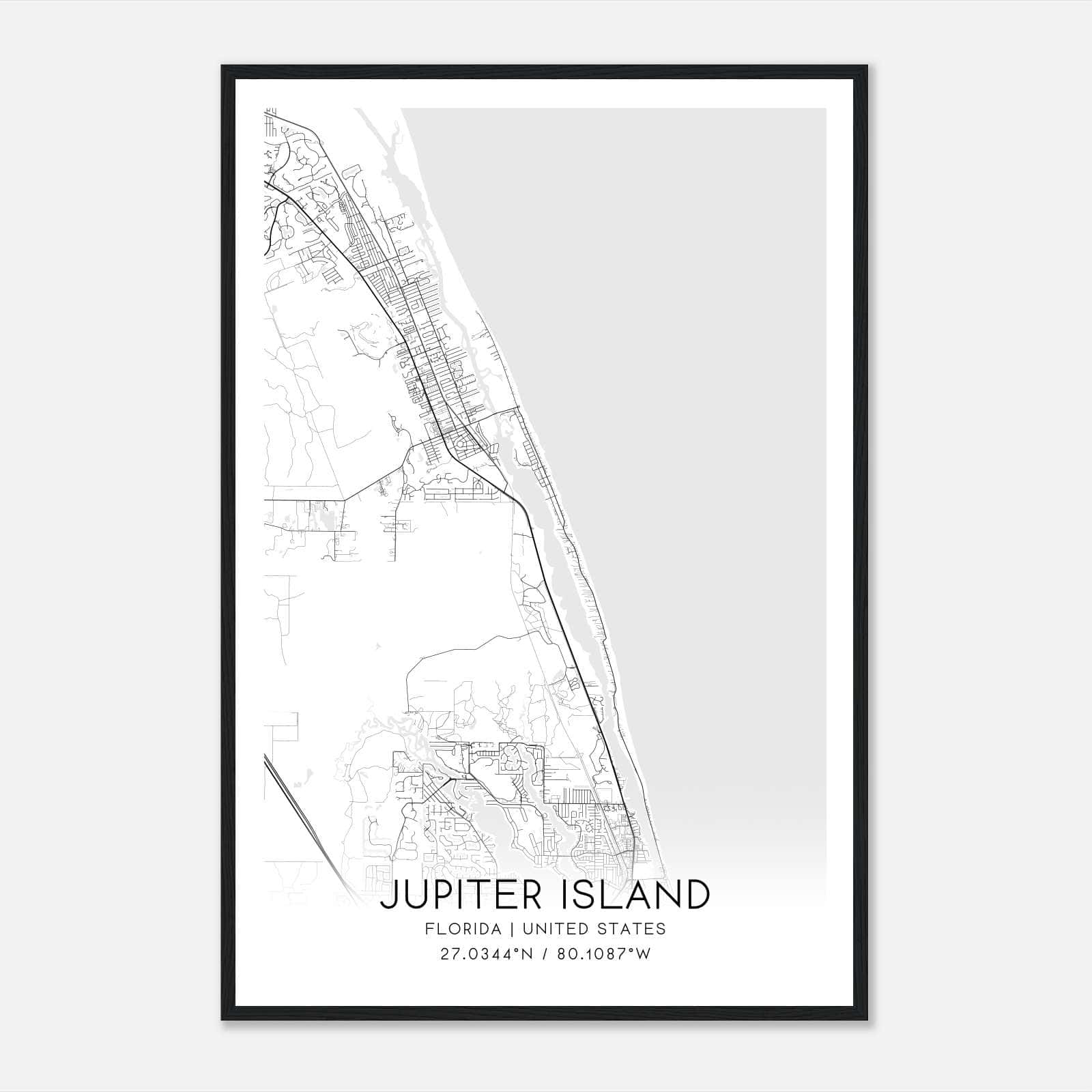 Jupiter Island Florida Map Poster - 45644fb5611fdedb50dbdeaebdf33aec