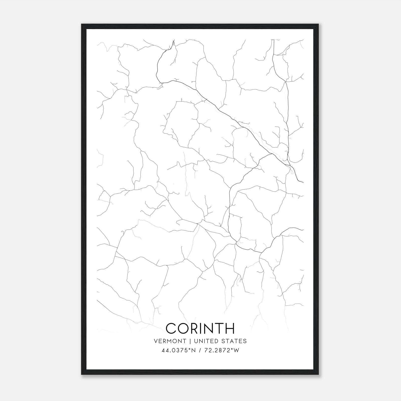 Corinth Vermont Map Poster, Modern Home Decor Wall Art Print Corinth Vermont Map Poster, Modern Home Decor Wall Art Print