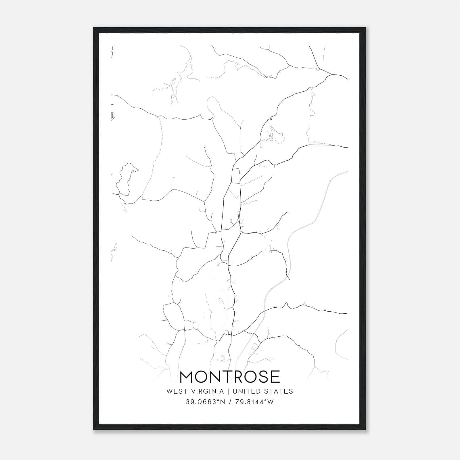 Montrose West Virginia Map Poster, Modern Home Decor Wall Art Print Montrose West Virginia Map Poster, Modern Home Decor Wall Art Print