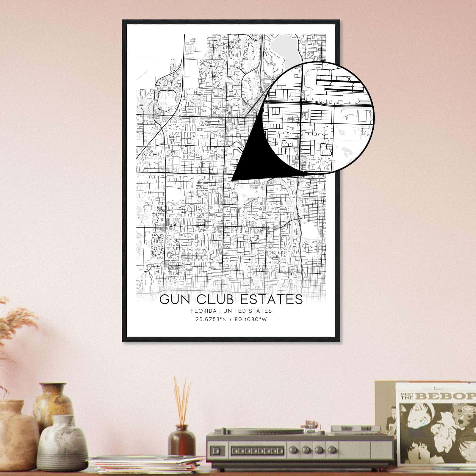Deerfield Kansas Map Poster, Modern Home Decor Wall Art Print (Copy)