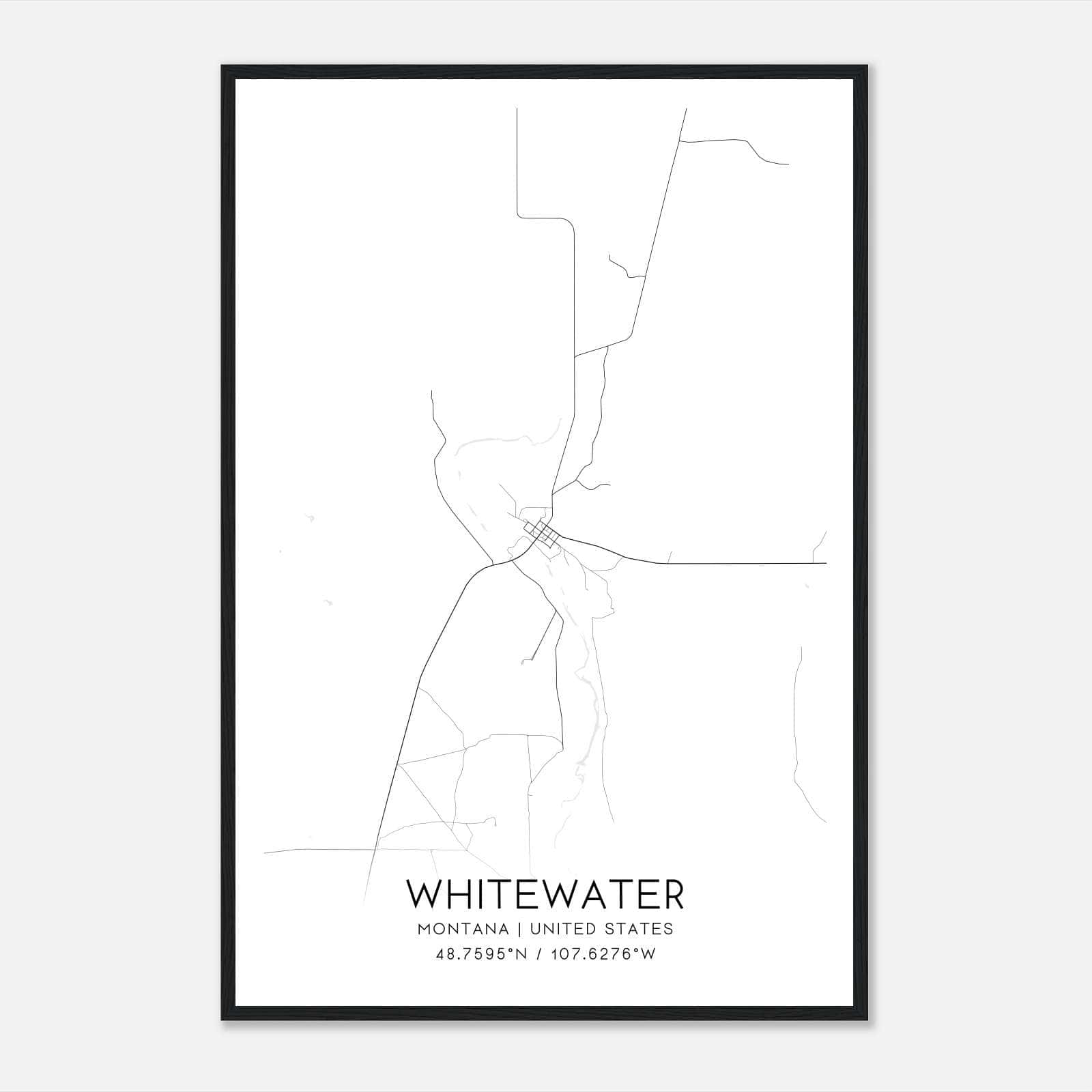 Whitewater Montana Map Poster, Modern Home Decor Wall Art Print Whitewater Montana Map Poster, Modern Home Decor Wall Art Print