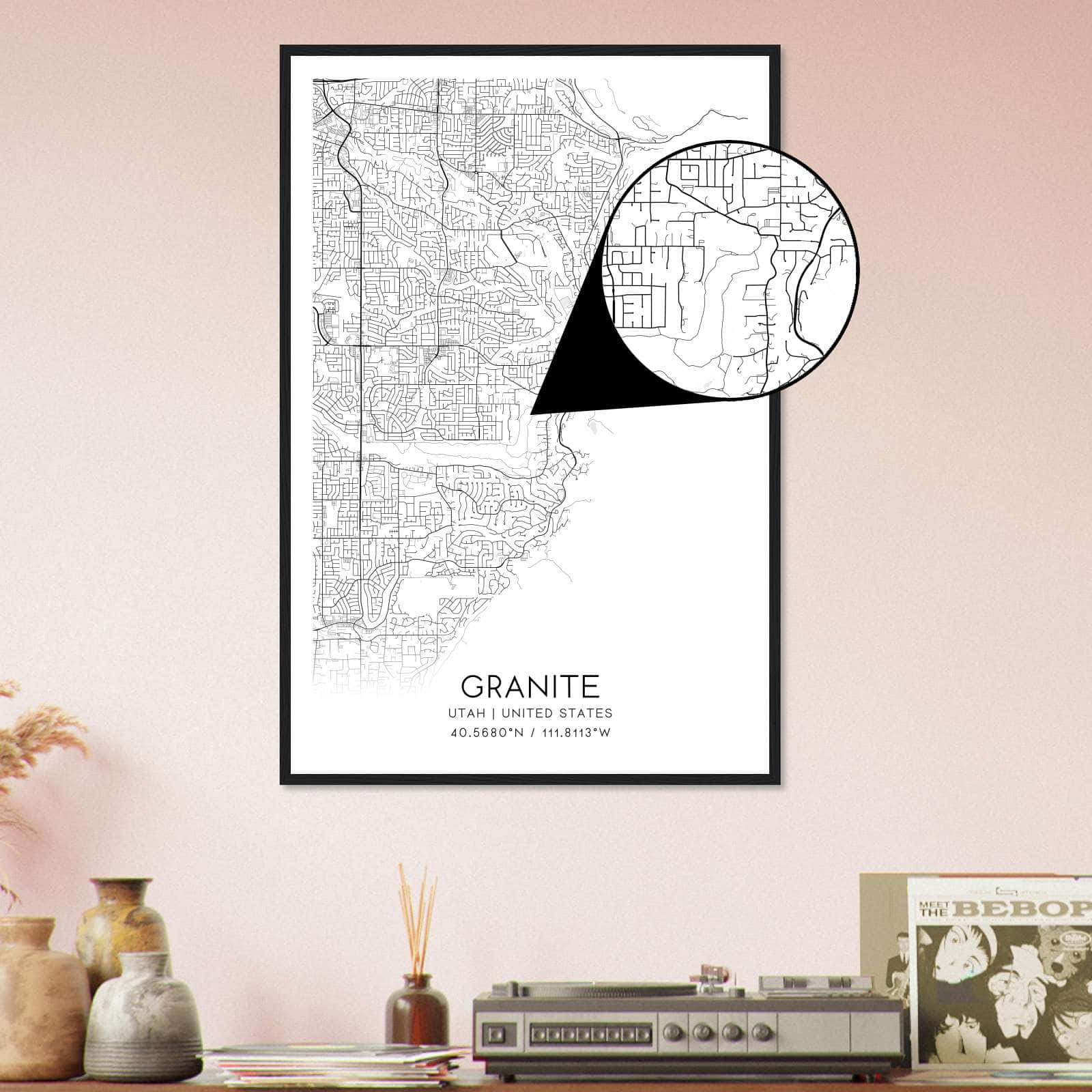 Deerfield Kansas Map Poster, Modern Home Decor Wall Art Print (Copy)